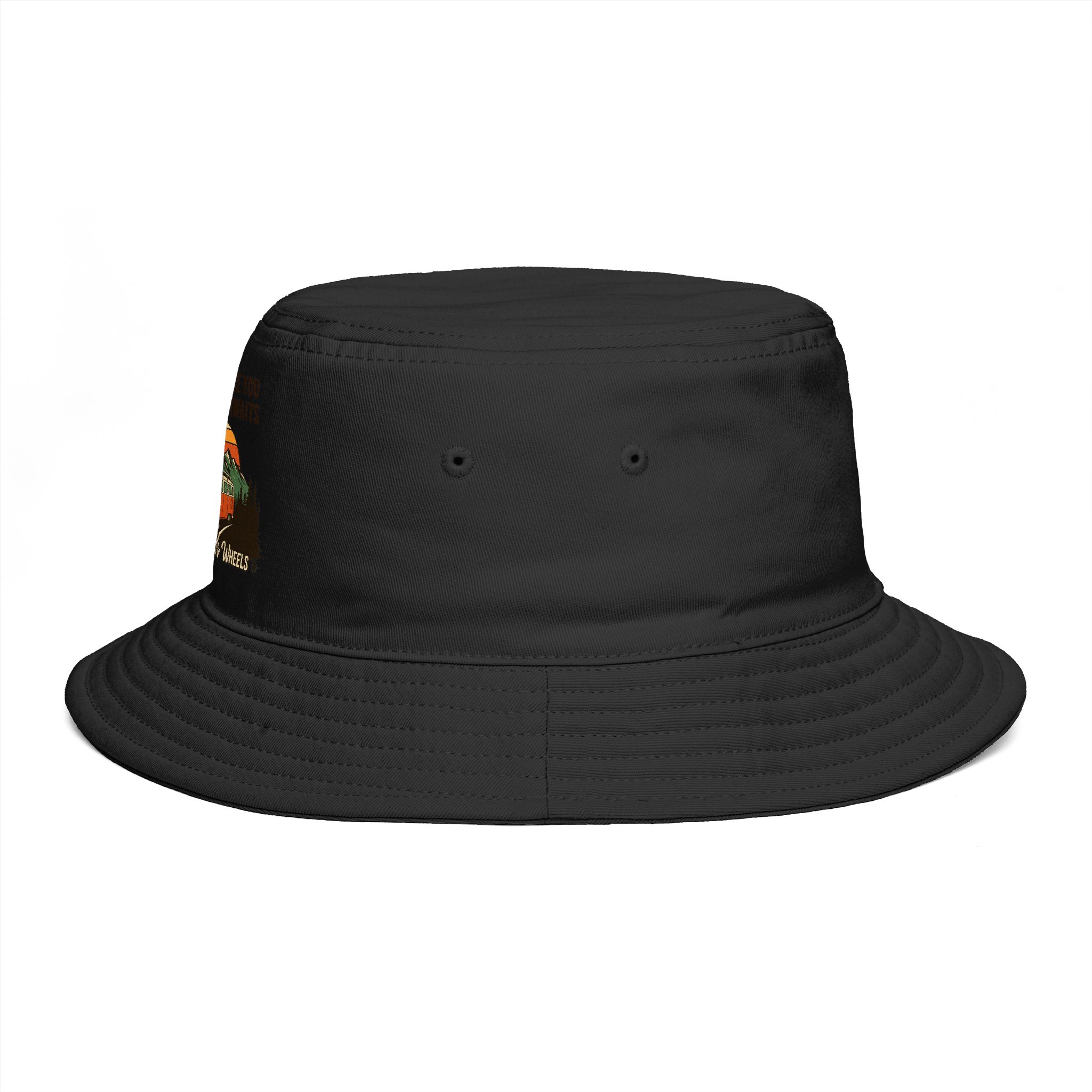 Bucket Hat — Wanderlust Camper Design (“Home is Where You Adventure Awaits”)