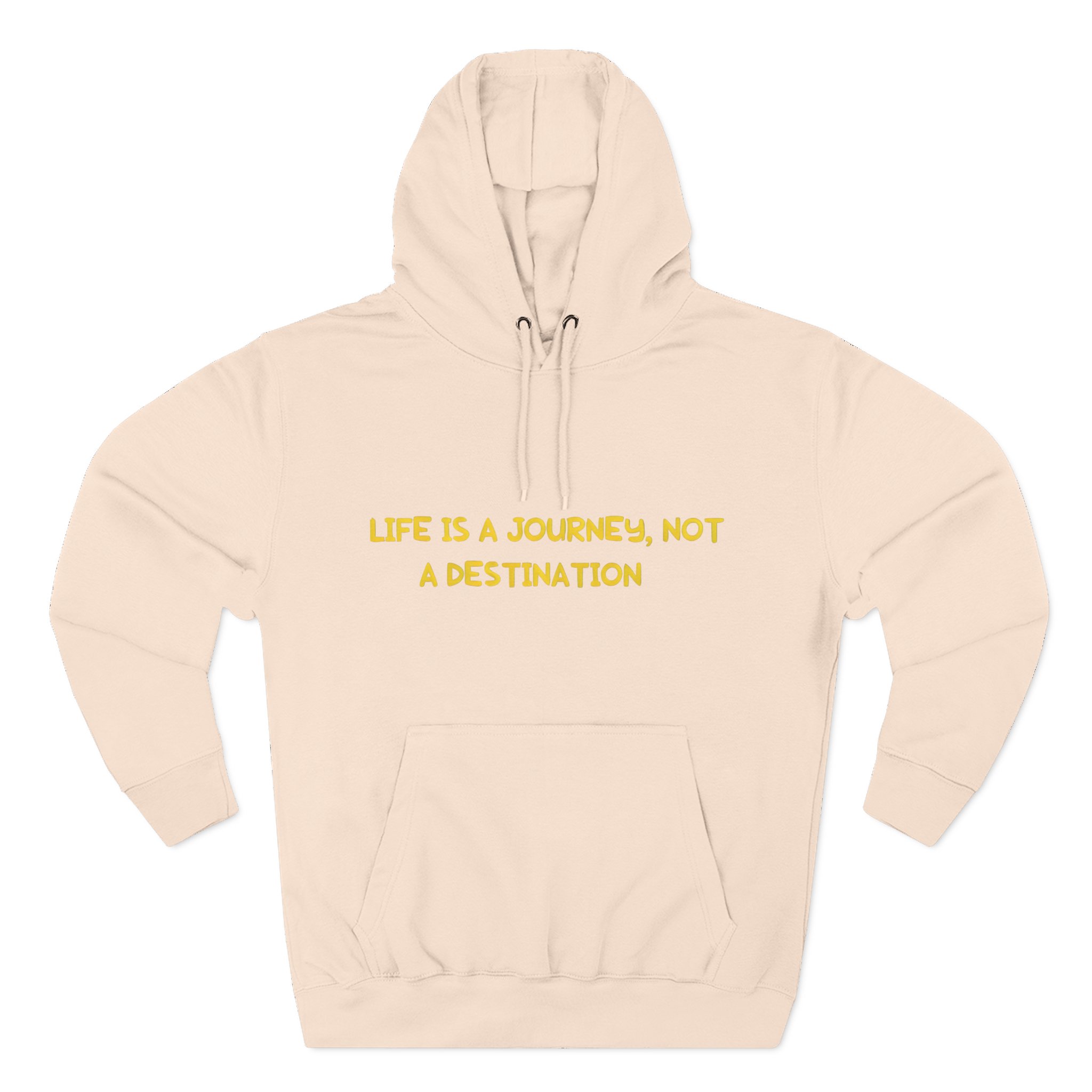 Three-Panel Fleece Hoodie - "Life Is A Journey-Not A Destination" Design Sitcom-Line
