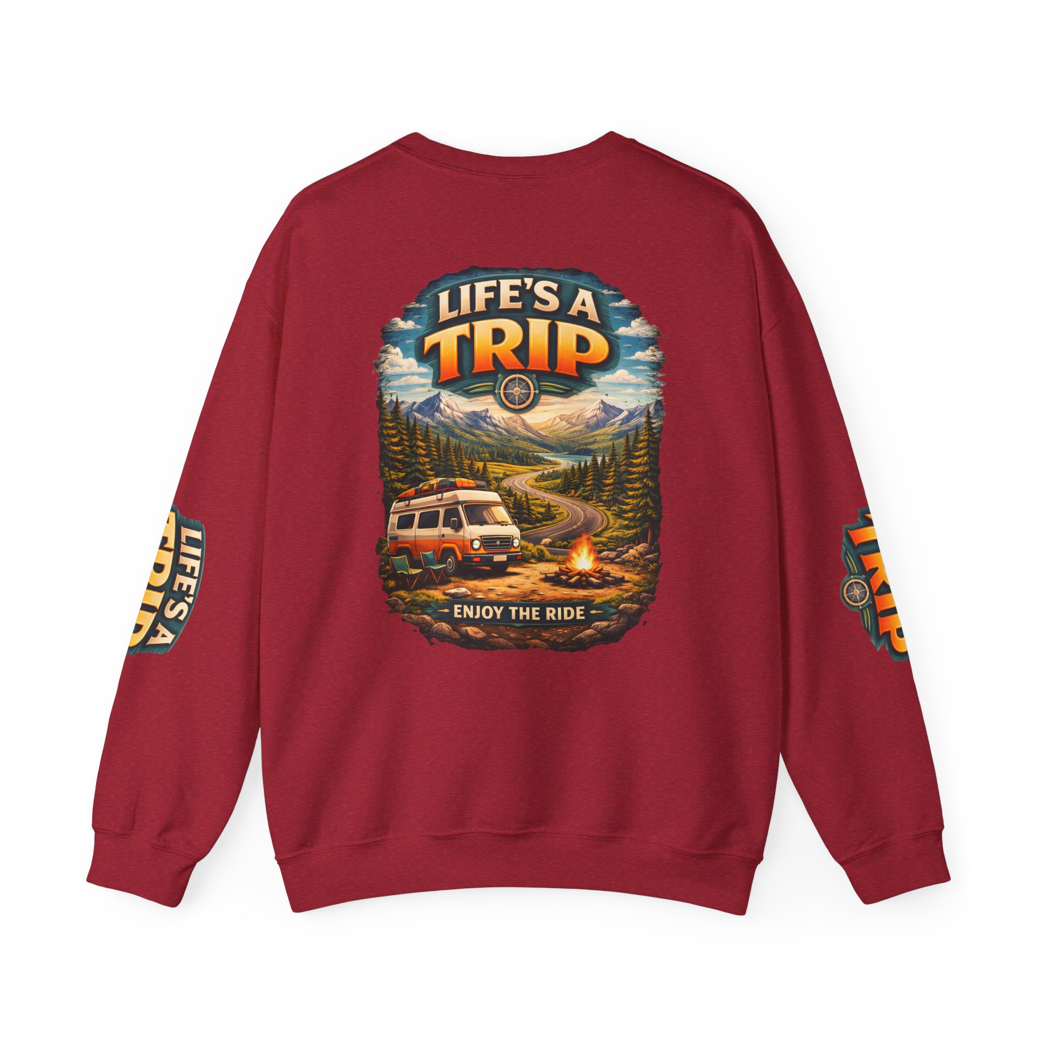 Unisex Heavy Blend™ Crewneck Sweatshirt — "Life s A Trip" Design Scenic-Line