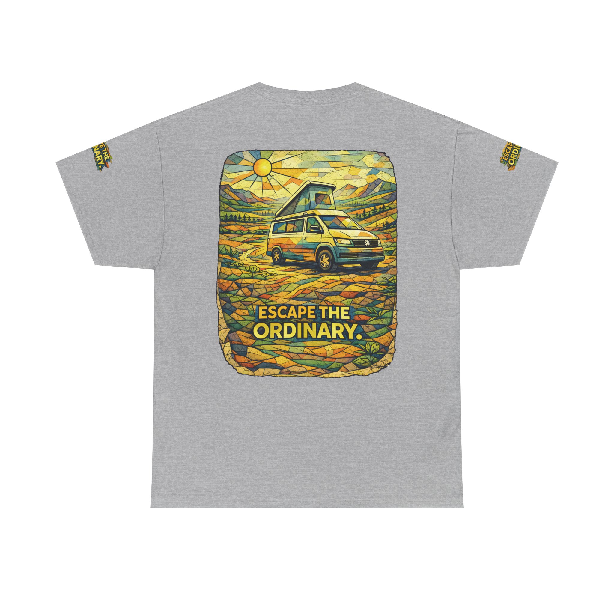11715268239910020438_2048.jpeg Unisex Heavy Cotton Tee — "Escape The Ordinary" Design Cubic-Line