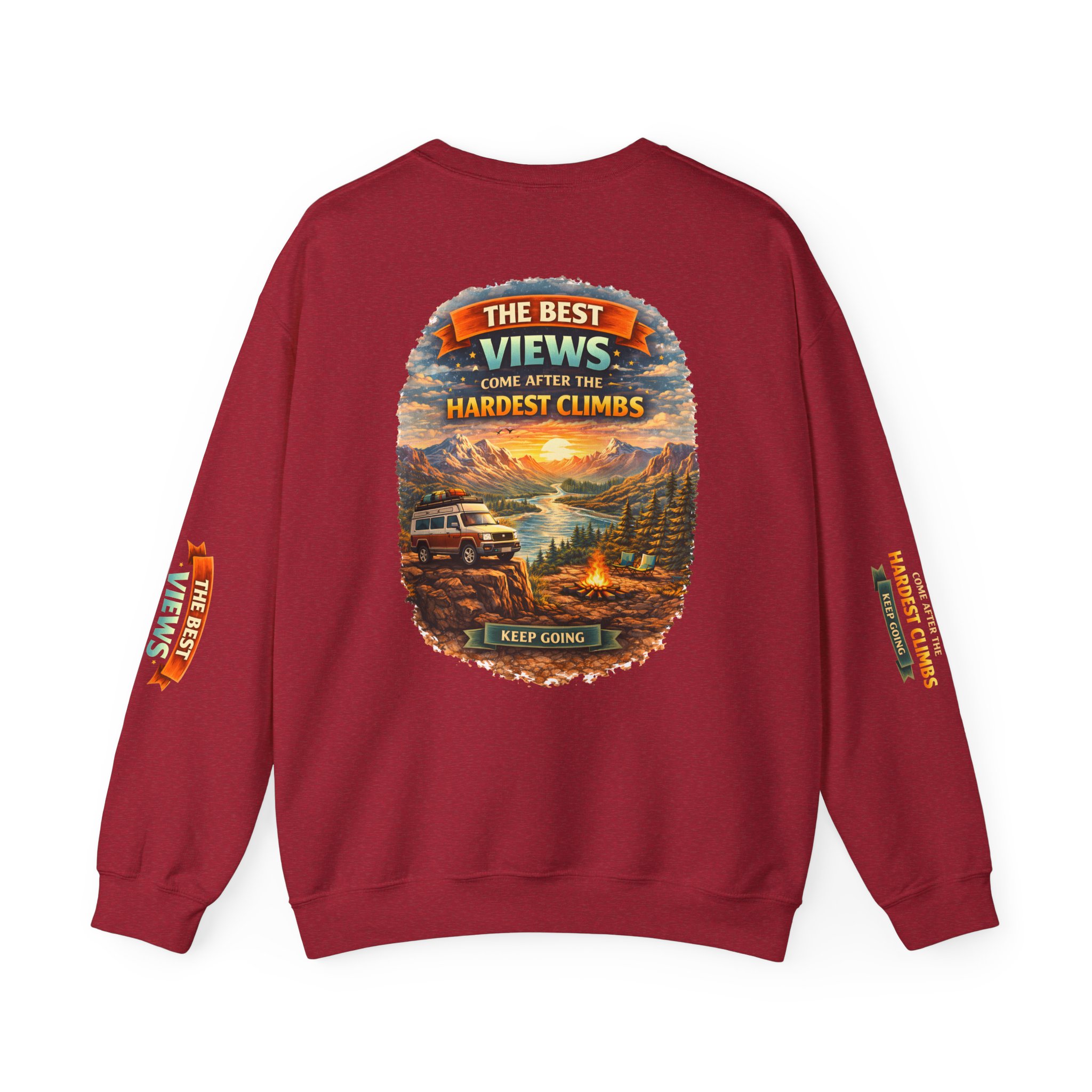 Unisex Heavy Blend™ Crewneck Sweatshirt — "The Best Views" Design Scenic-Line