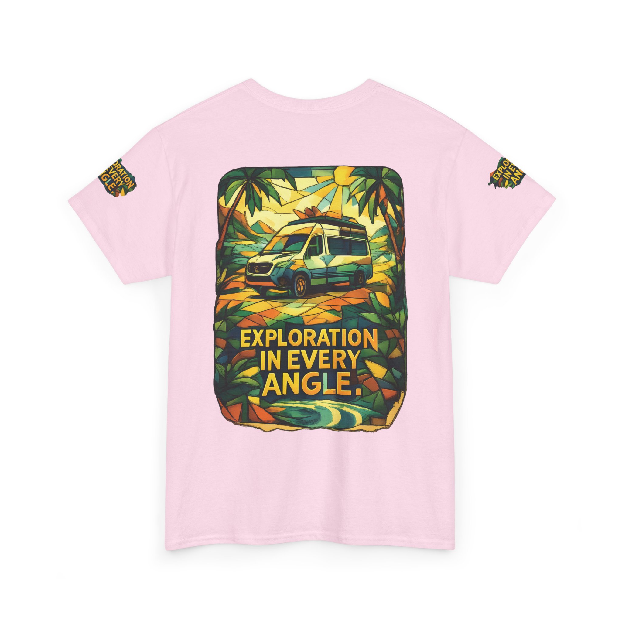 Unisex Heavy Cotton Tee — "Exploration In Every Angle" Design Cubic-Line