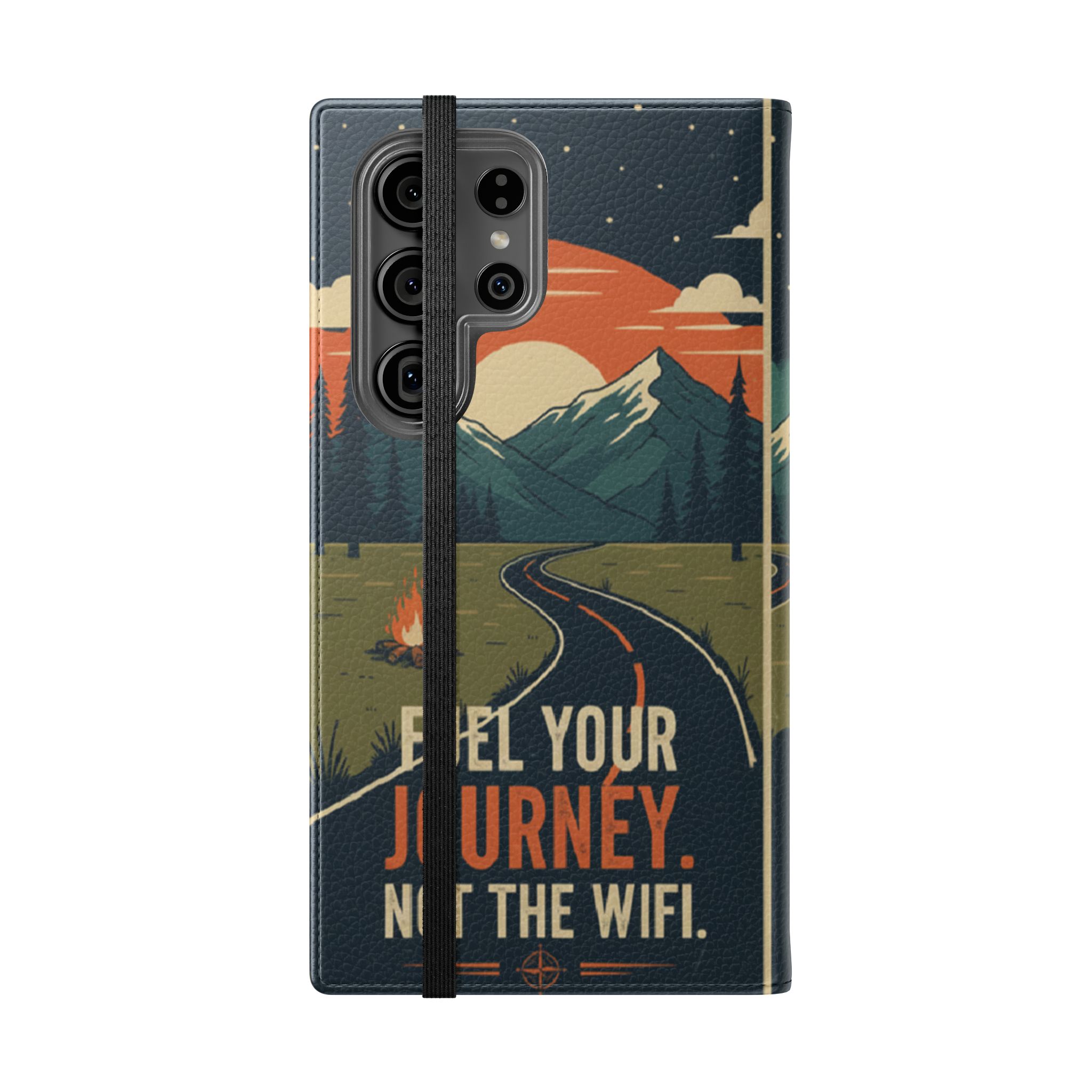 Flip Phone Case — "Fuel Your Journey, Not the Wifi" Wallet Cover