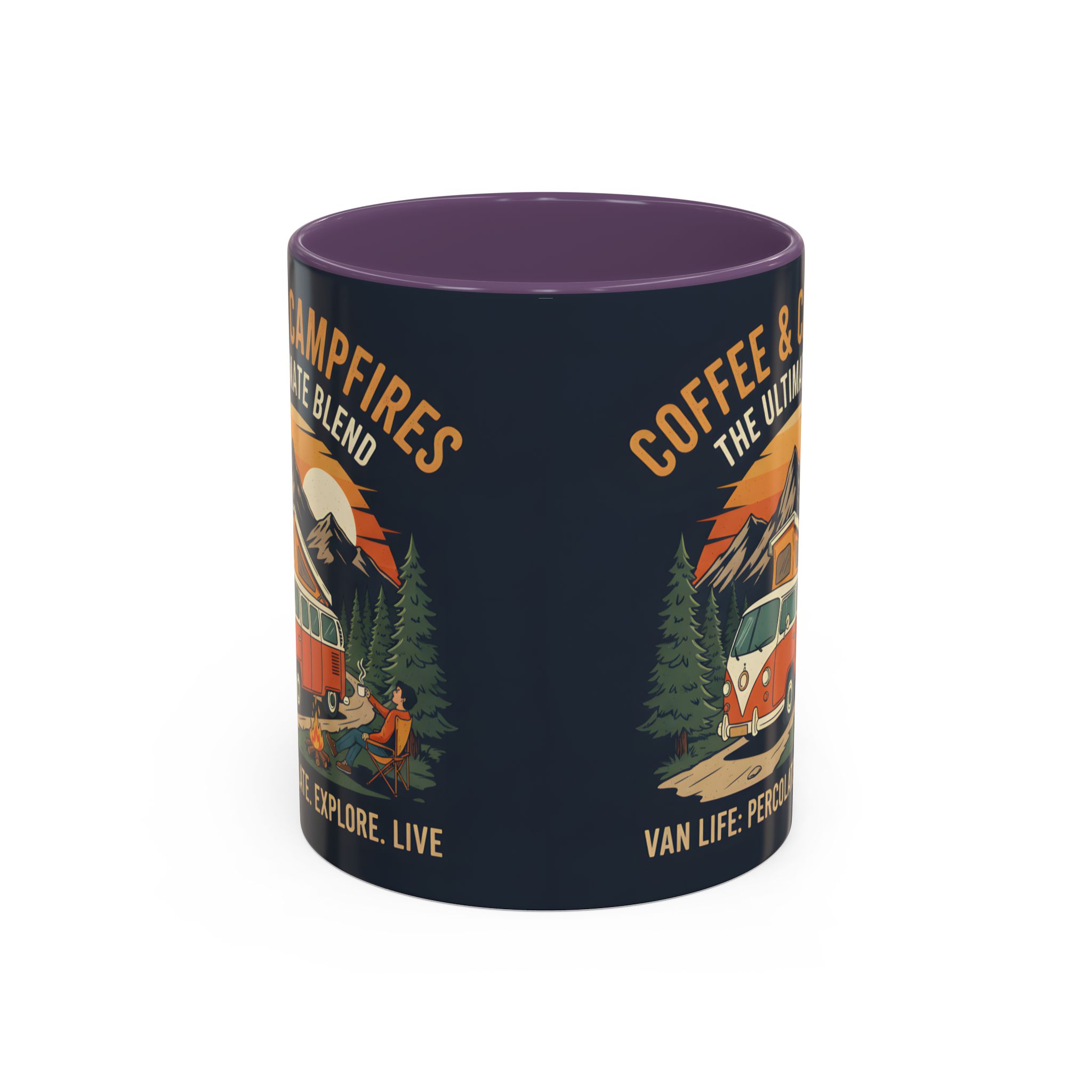 Accent Coffee Mug (11, 15oz) — "Coffee and campfires"