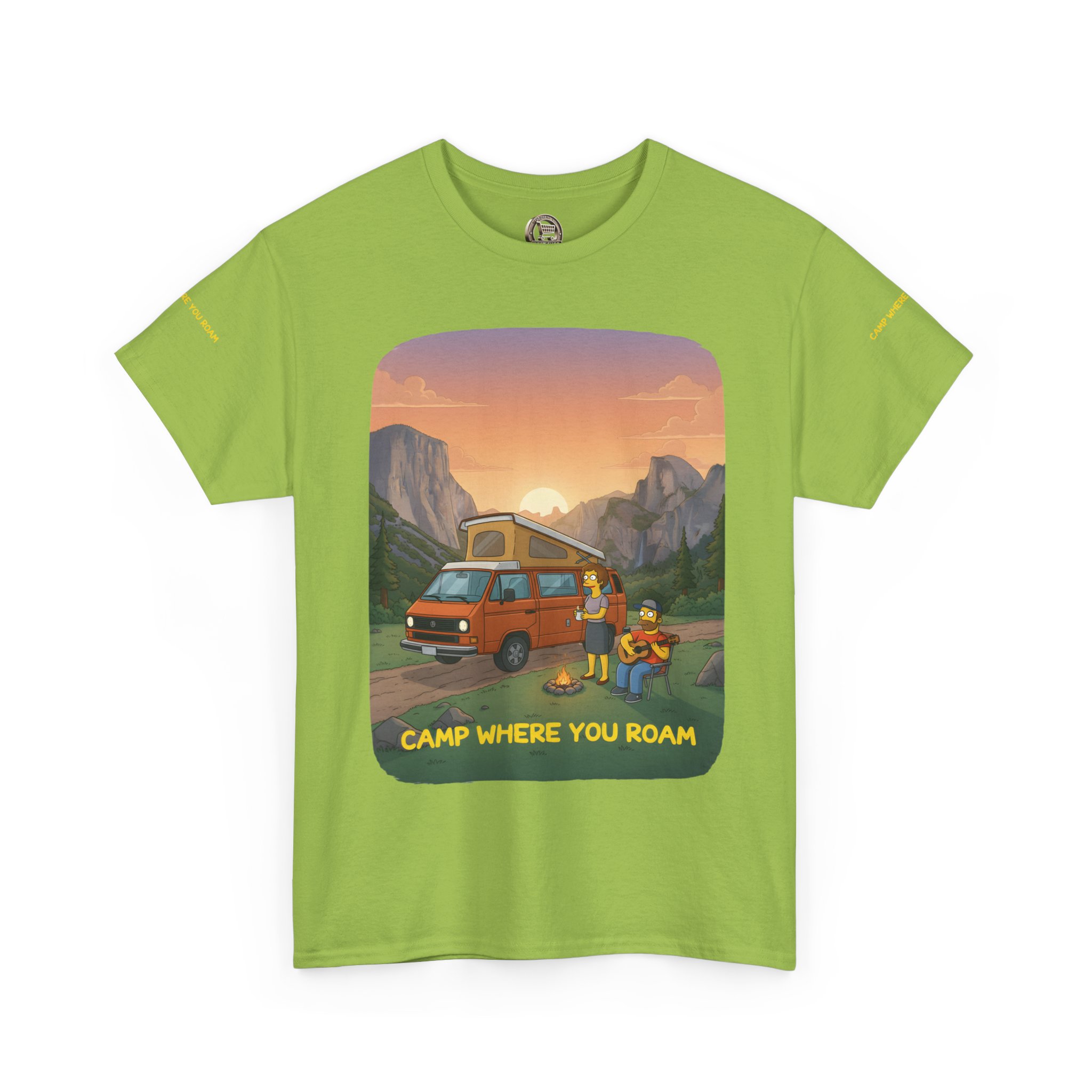Unisex Heavy Cotton Tee — "Camp Where You Roam" Design Sitcom-Line