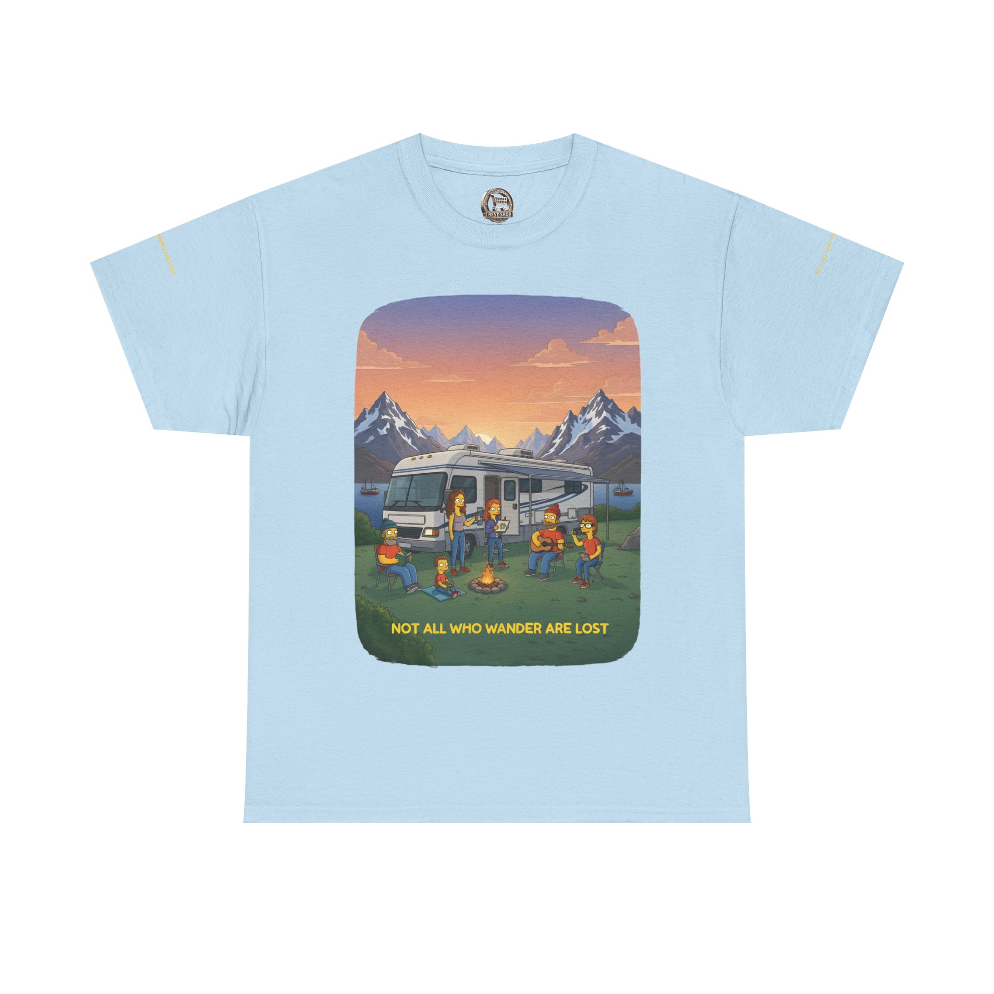 Unisex Heavy Cotton Tee — "Not All Who Wander Are Lost" Design Sitcom-Line