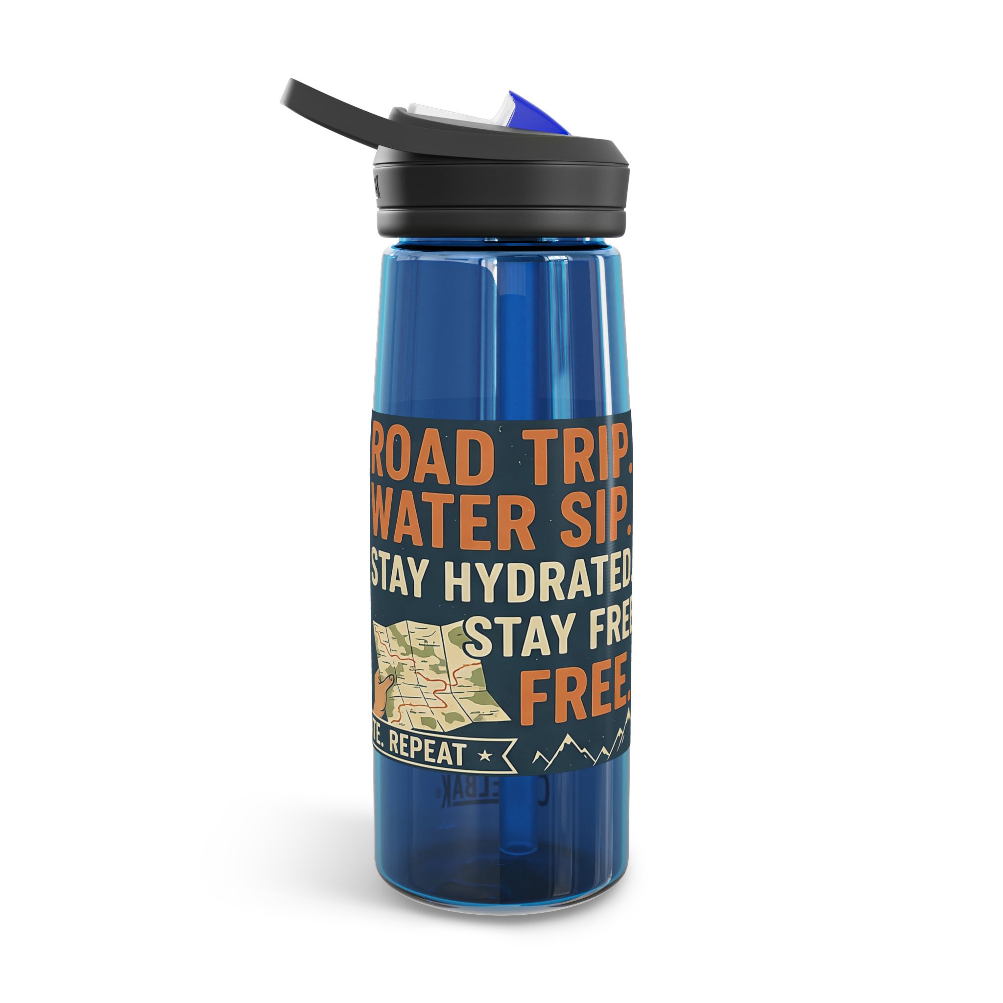 Water Bottle — CamelBak Eddy 20/25oz, "Road. Water. Stay Wild."