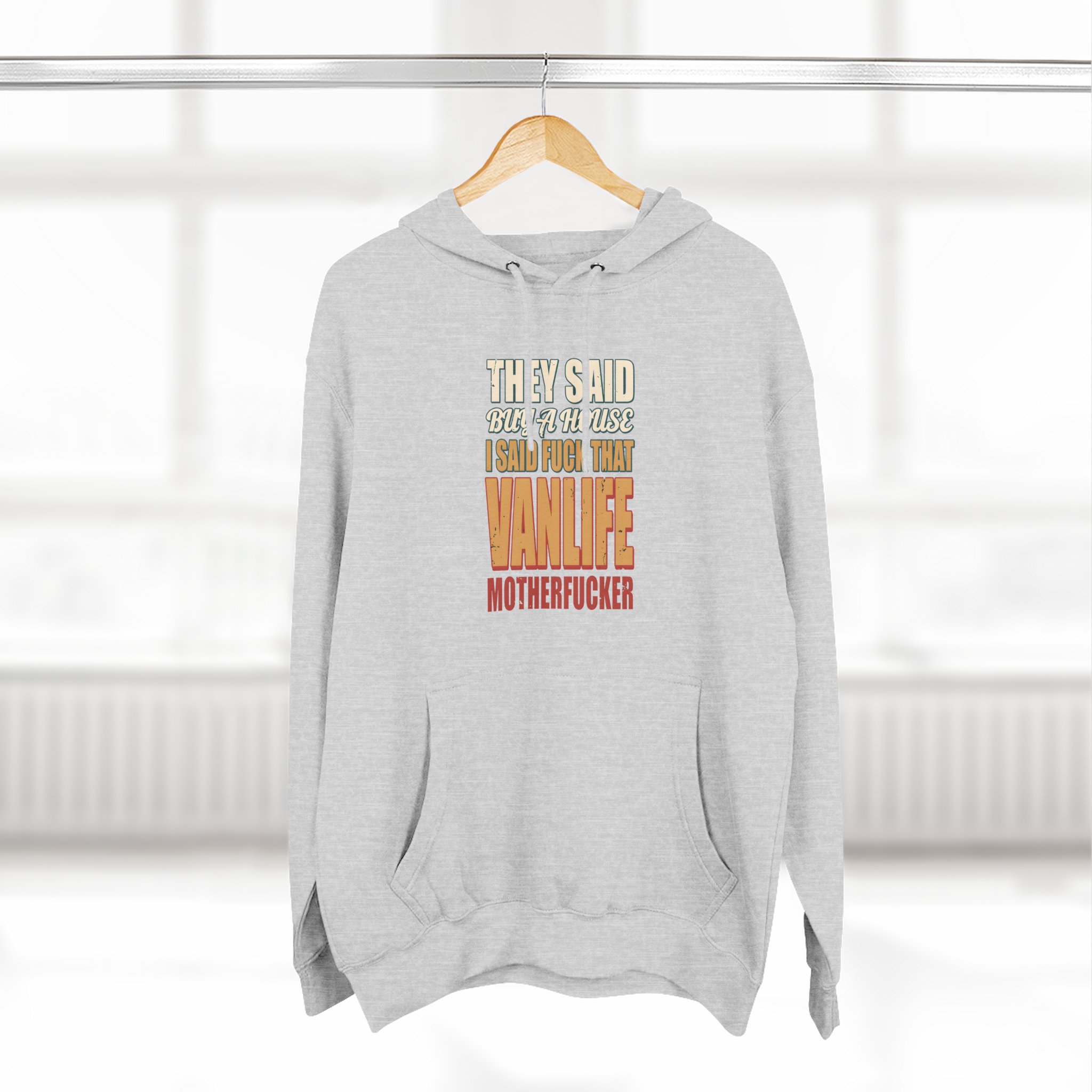 11771710398219475671_2048.jpeg Three-Panel Fleece Hoodie - "They Said Buy A House" Design F**K-Line