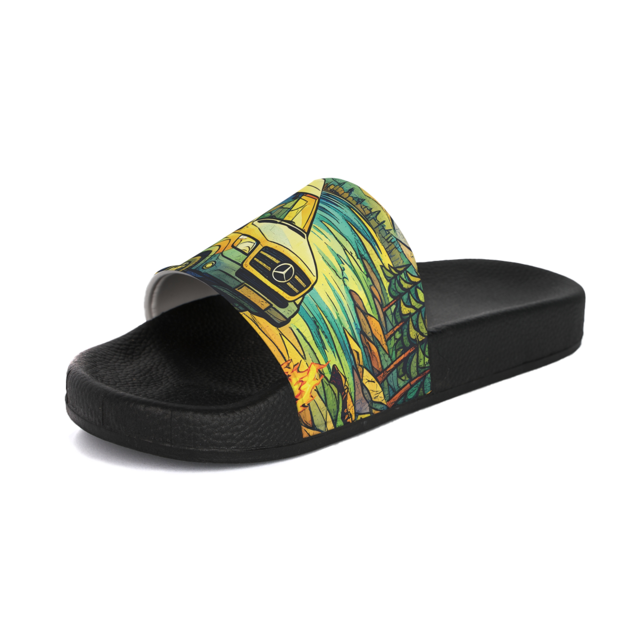 Men's Slide Sandals — Mercedes RV Vibes for Men (Cubic-Line)