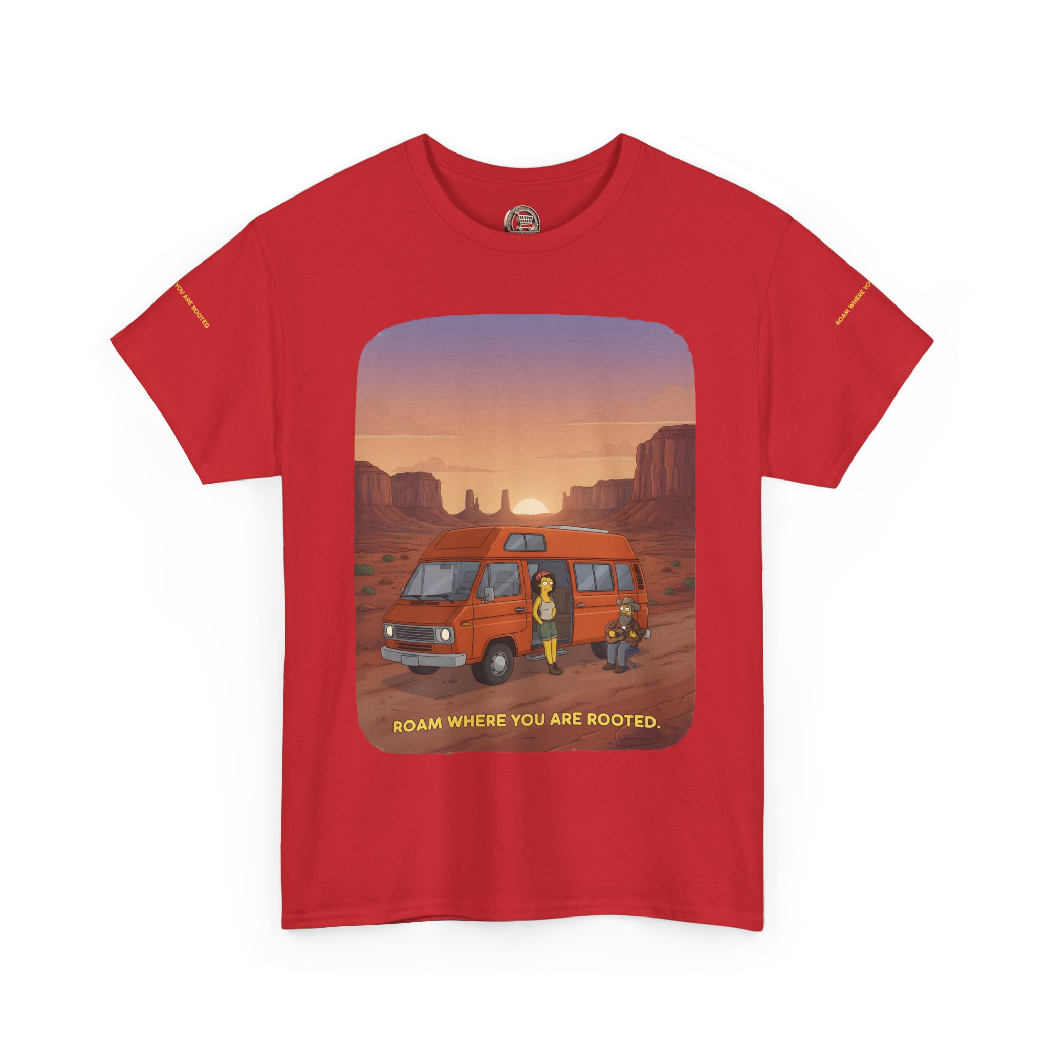Unisex Heavy Cotton Tee — "Roam Where You Are Rooted" Design Sitcom-Line