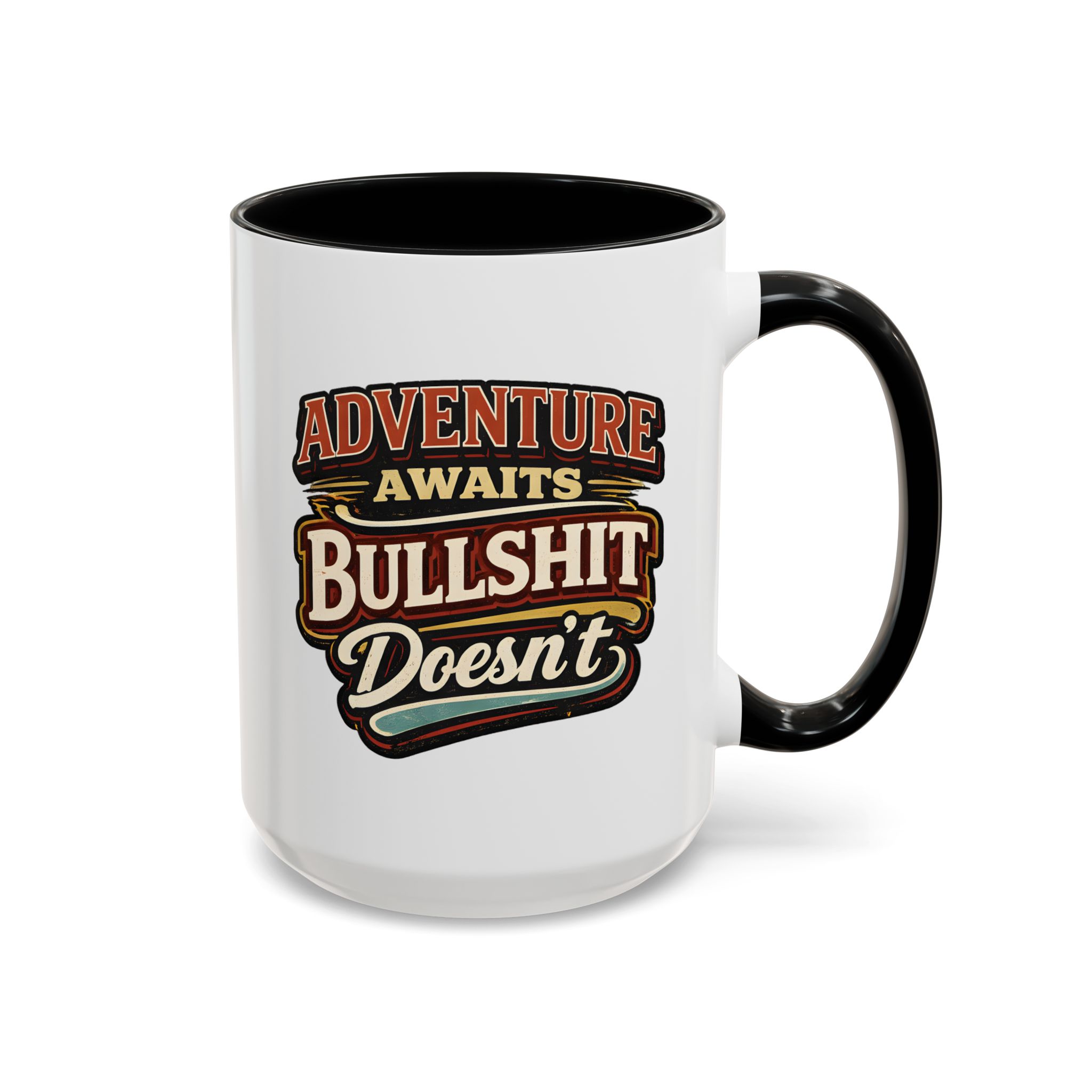 Accent Coffee Mug (11, 15oz) — "Adventure Awaits" Design F**K-Line
