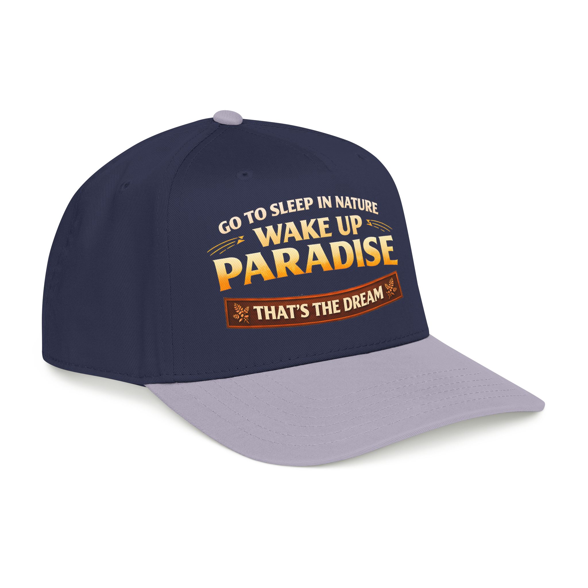 Baseball Cap - "Go sleep Nature-Wake Up Paradise" Design Scenic-Line