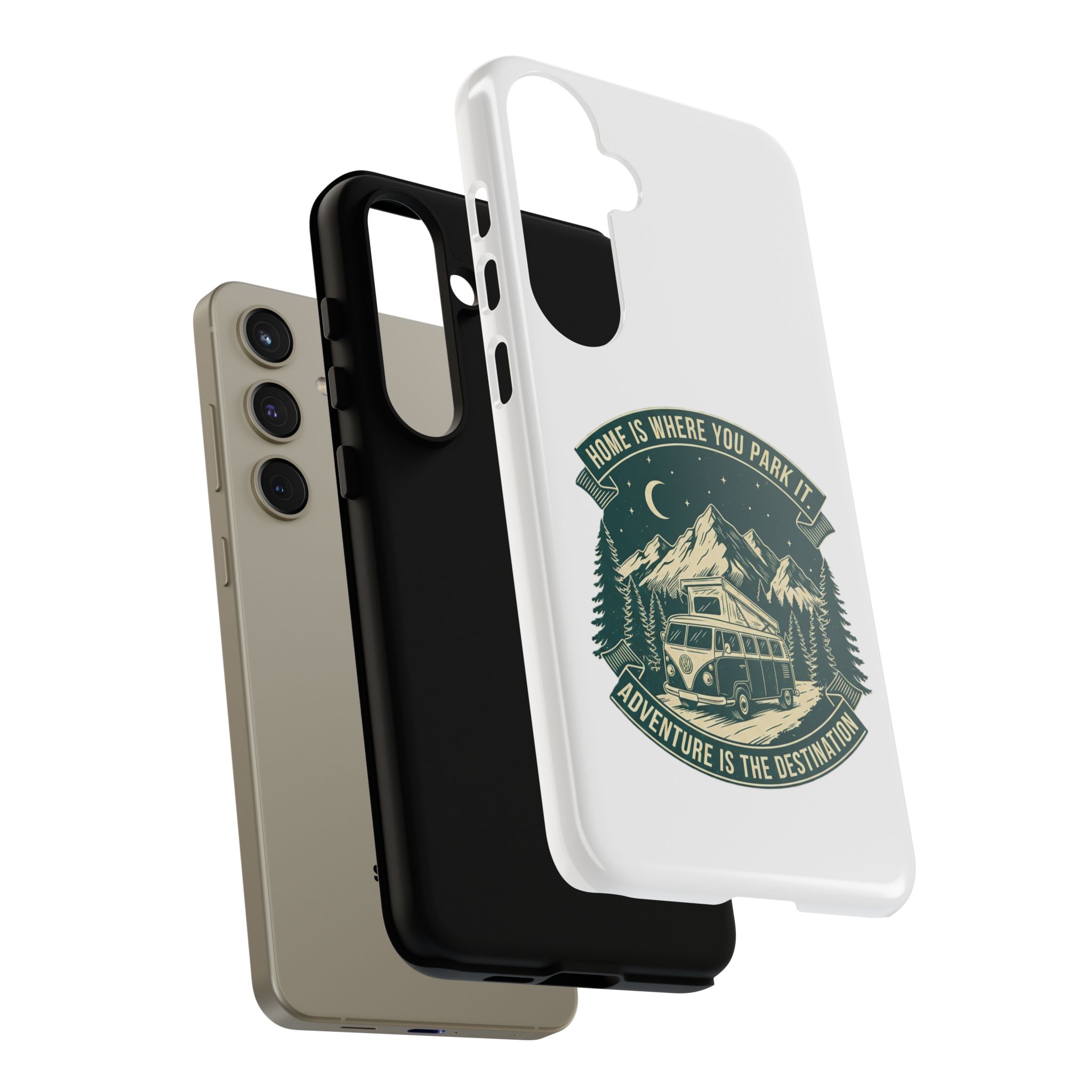 Phone Case — "Home Is Where You Park It-Adventure is the destination" Camper Van Design