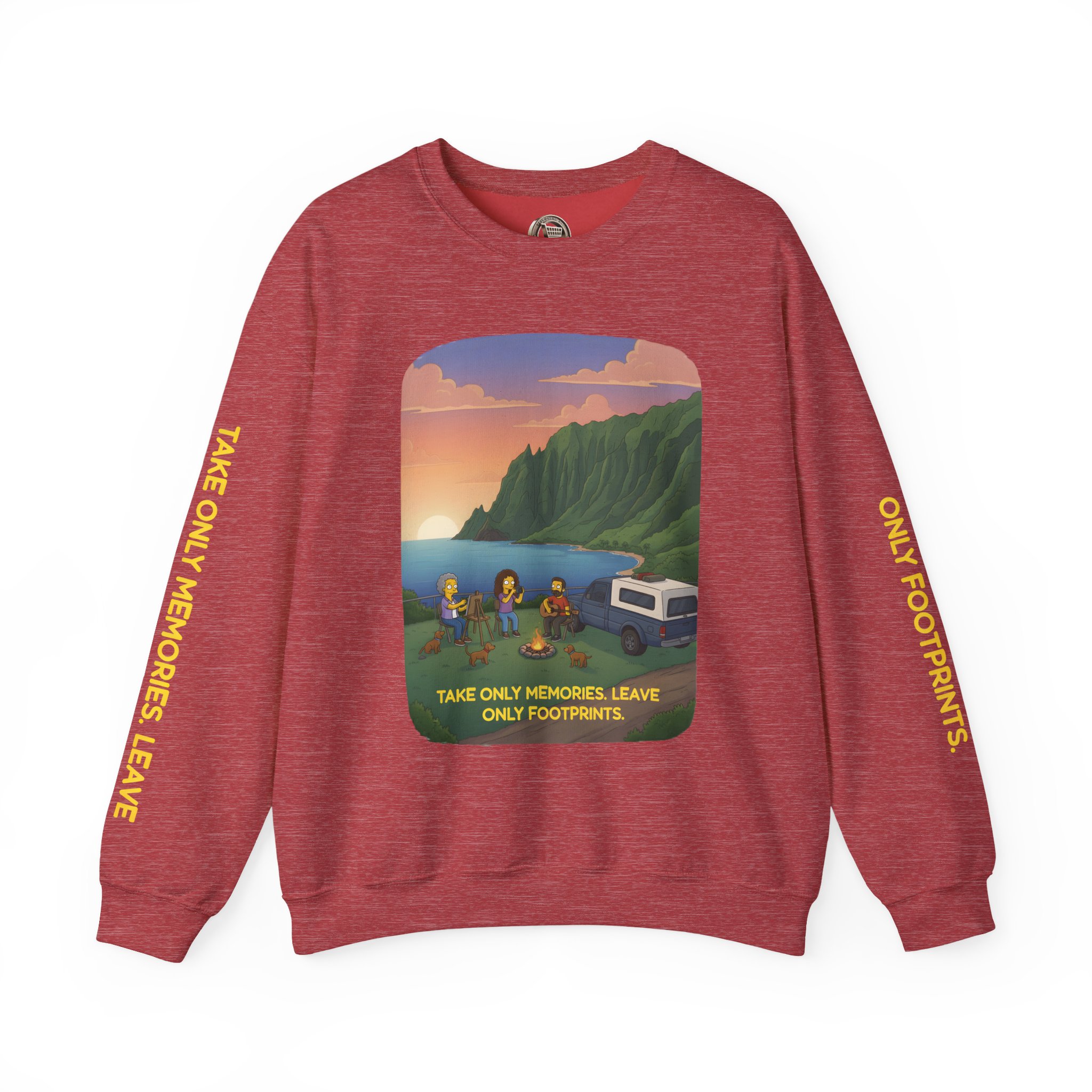 Unisex Heavy Blend™ Crewneck Sweatshirt — "Take Only Memories-Leave Only Footprints" Design Sitcom-Line