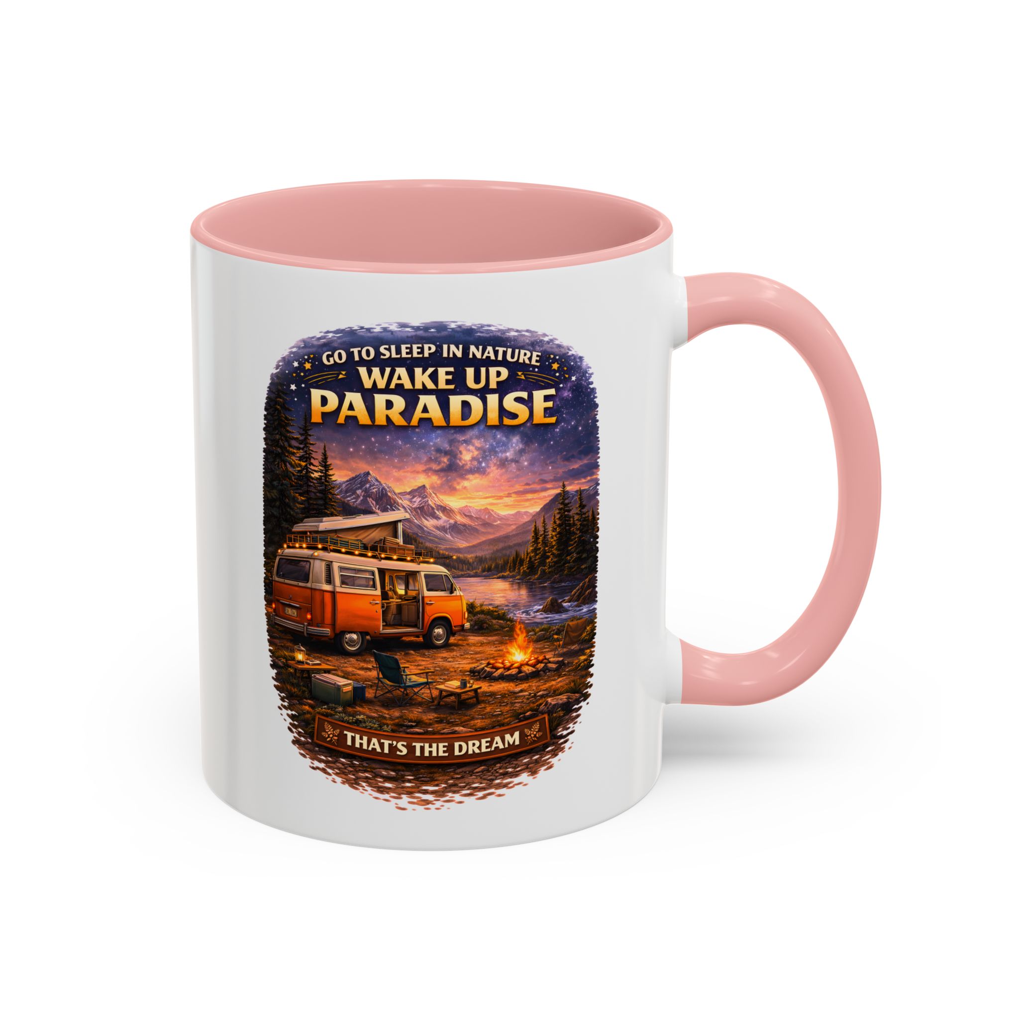 Accent Coffee Mug (11, 15oz) — "Go to Sleep in Nature" Design Scenic-Line