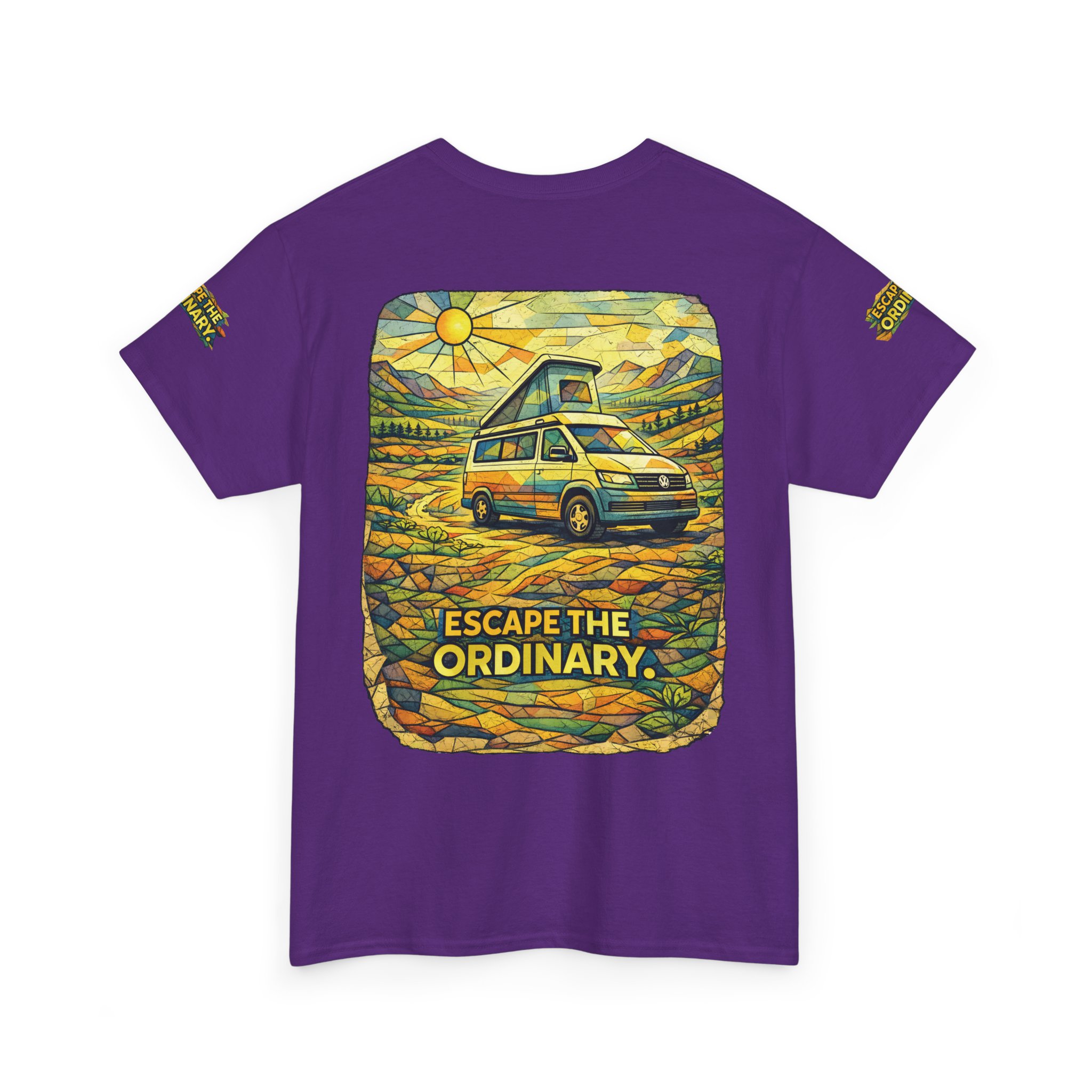 11810868027033795555_2048.jpeg Unisex Heavy Cotton Tee — "Escape The Ordinary" Design Cubic-Line