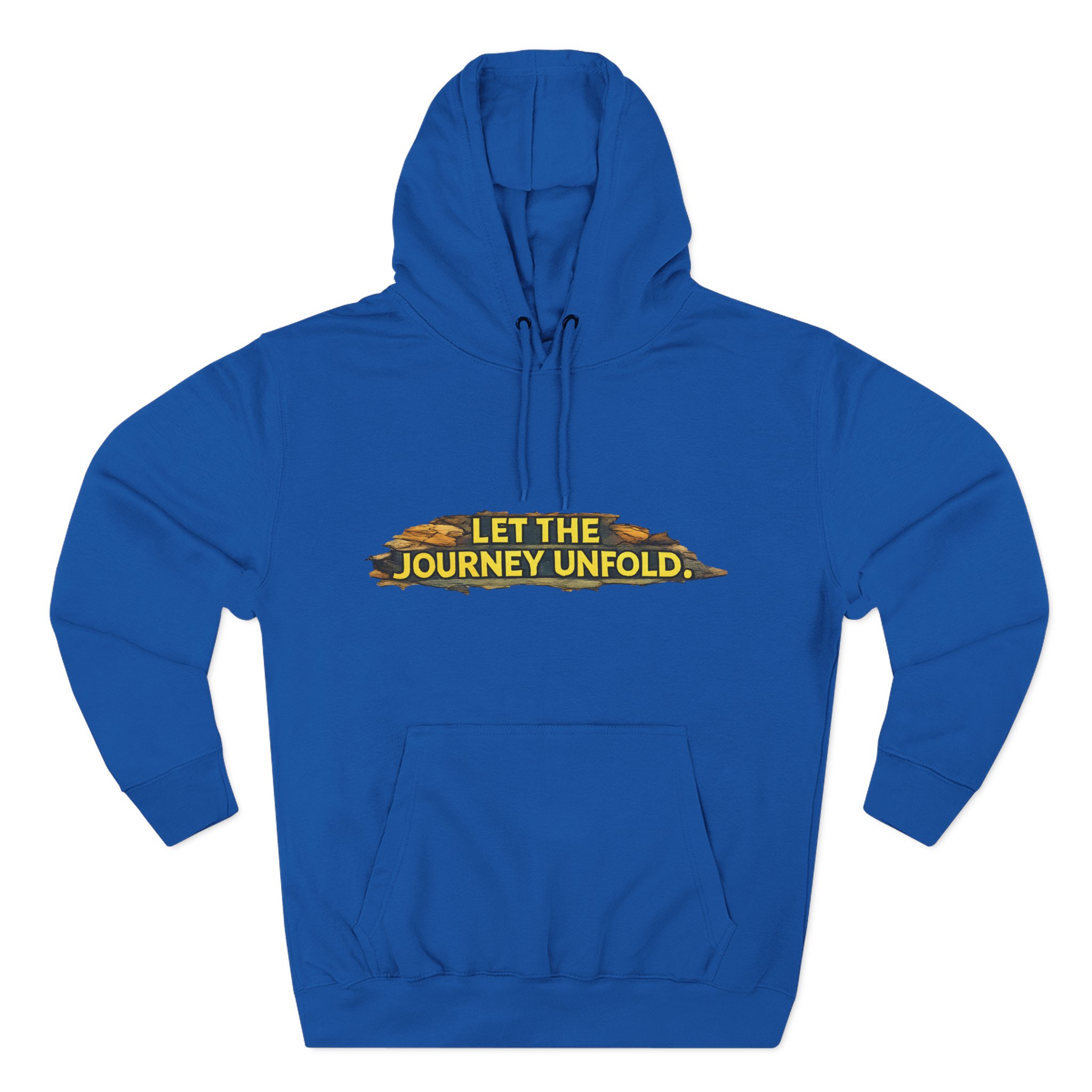 Three-Panel Fleece Hoodie - "Let The Journey Unfold" Design Cubic-Line