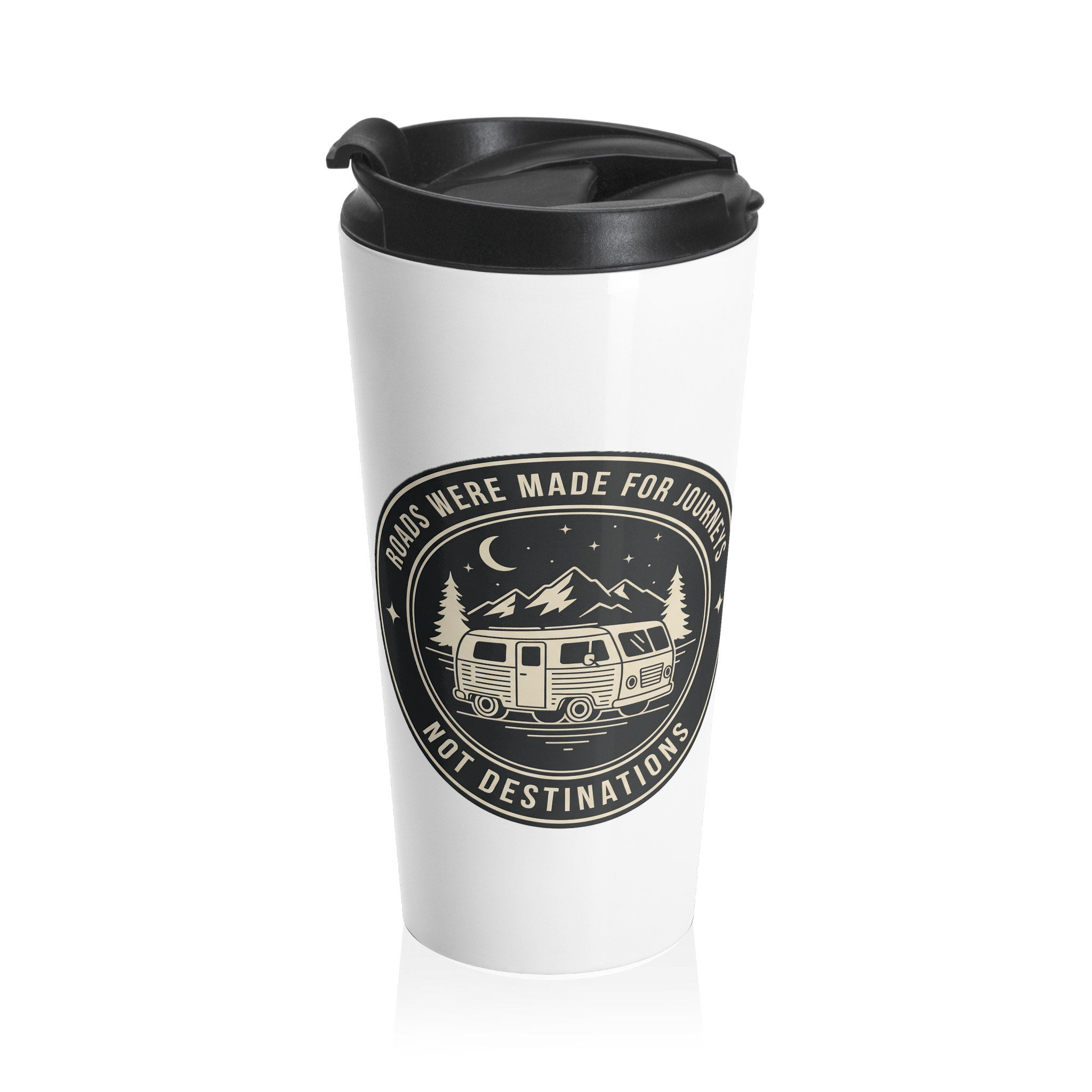 Stainless Steel Travel Mug – "ROAD WHERE MADE FOR JOURNEYS-NOT DESTINATIONS"