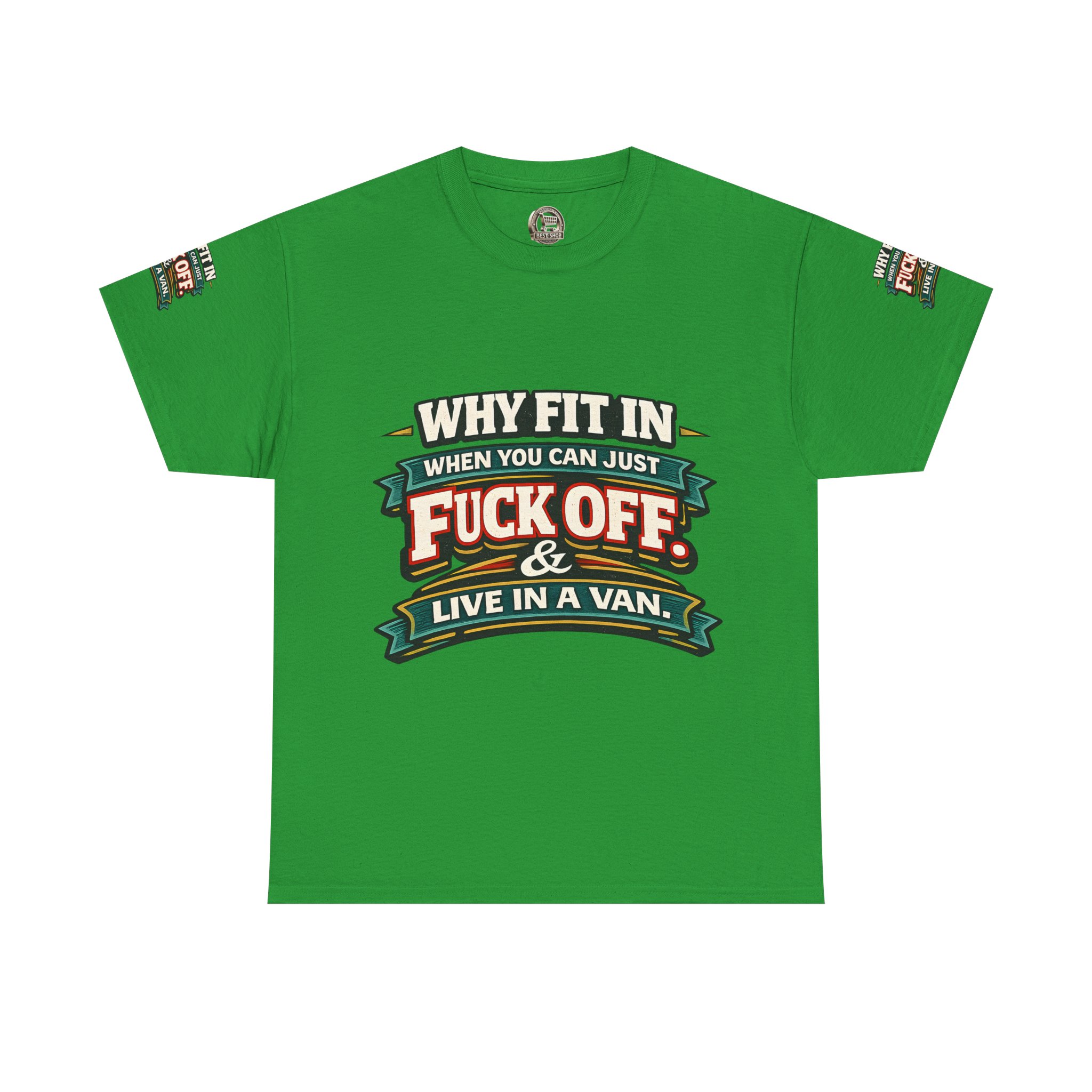Unisex Heavy Cotton Tee — "Why Fit In" Design F**K-Line