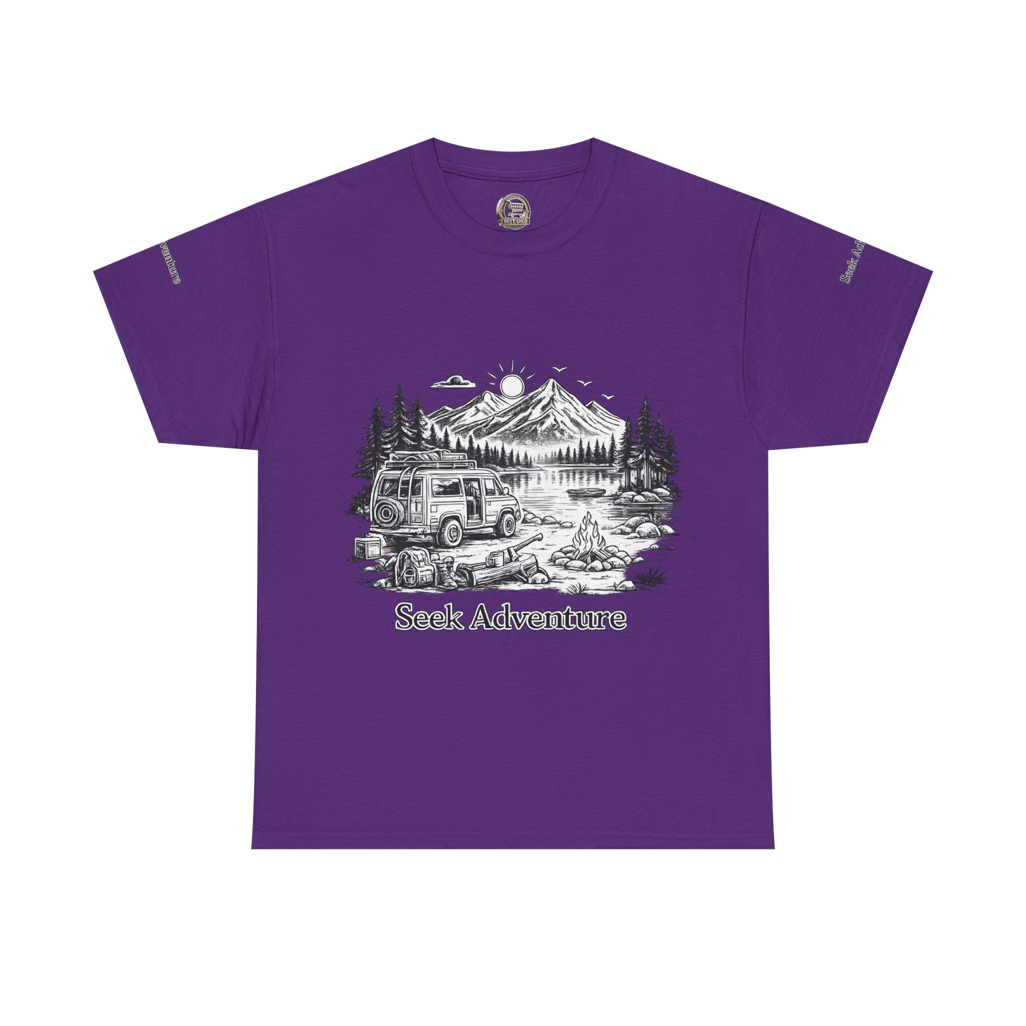 11831064360567758743_2048.jpeg Unisex Heavy Cotton Tee — "Seek Adventure" Design Minimal-Line