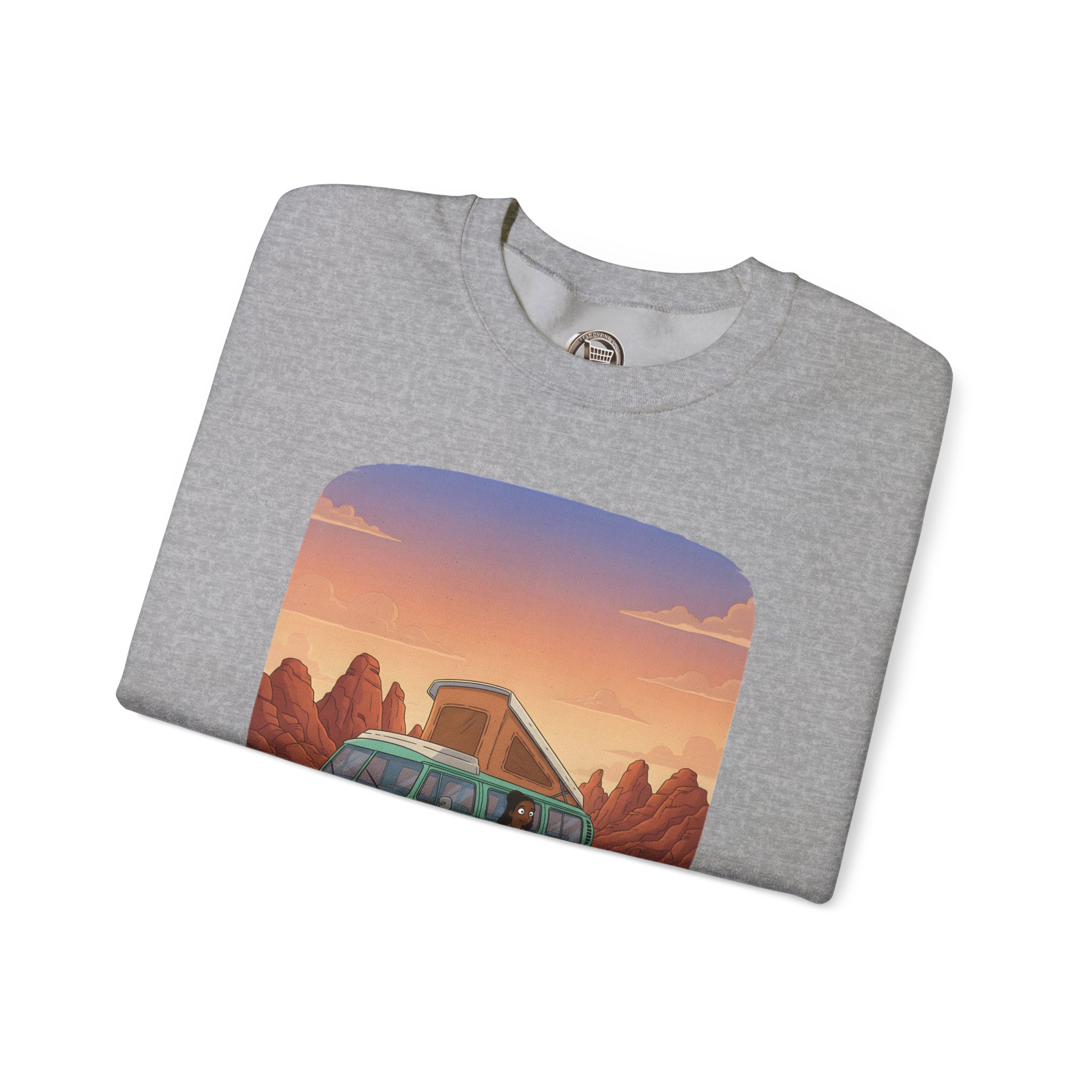 11838717437738858880_2048.jpeg Unisex Heavy Blend™ Crewneck Sweatshirt — "Adventure Awaits Beyond The Road" Design Sitcom-Line