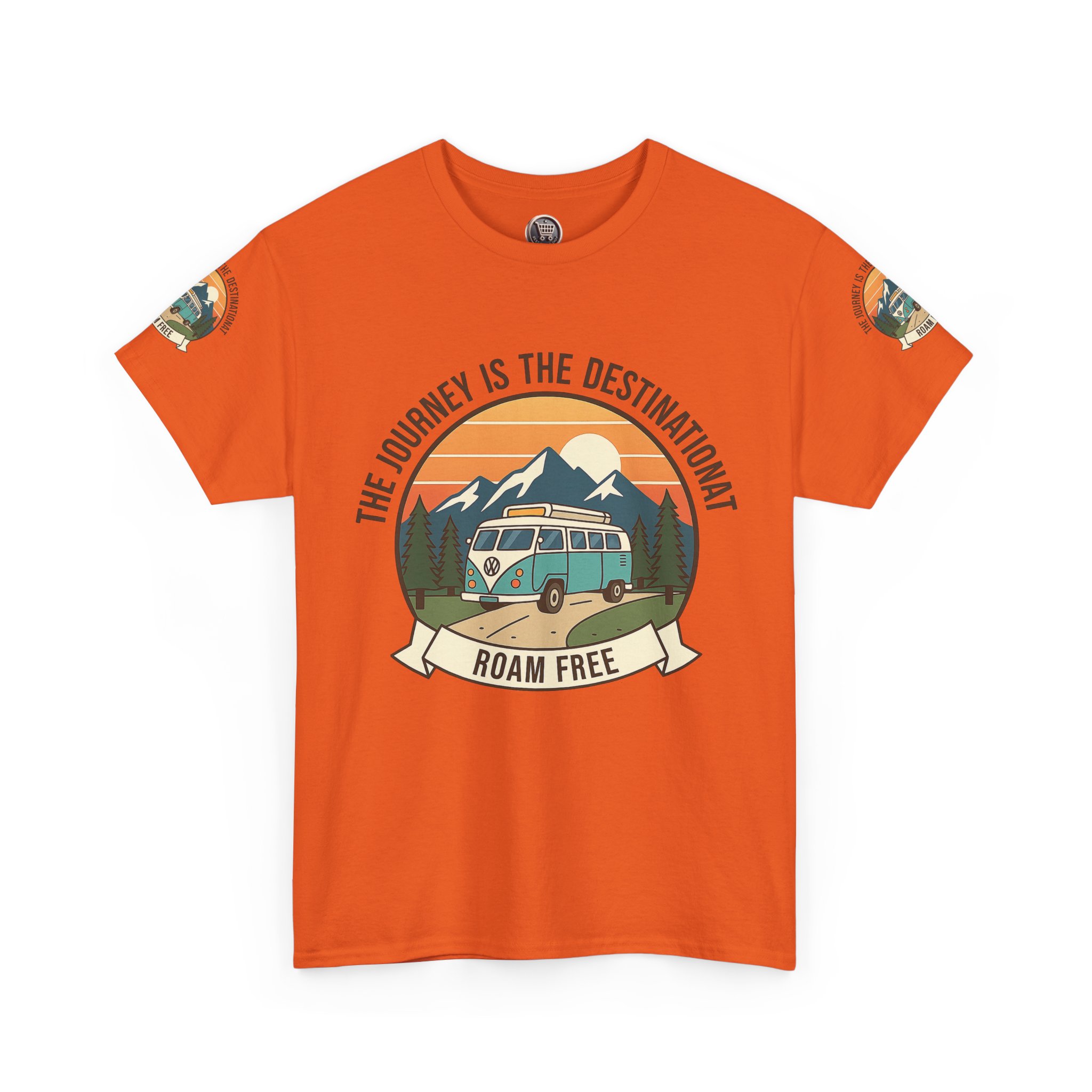 Unisex Heavy Cotton Tee — "The Journey Is The Destination" Roam Free Travel Shirt