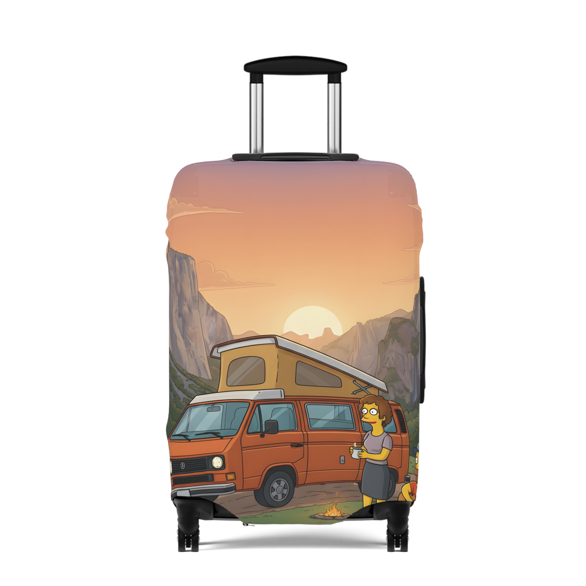 Luggage Cover — Adventure Camper Sketch Travel Suitcase(Design Sitcom-Line)