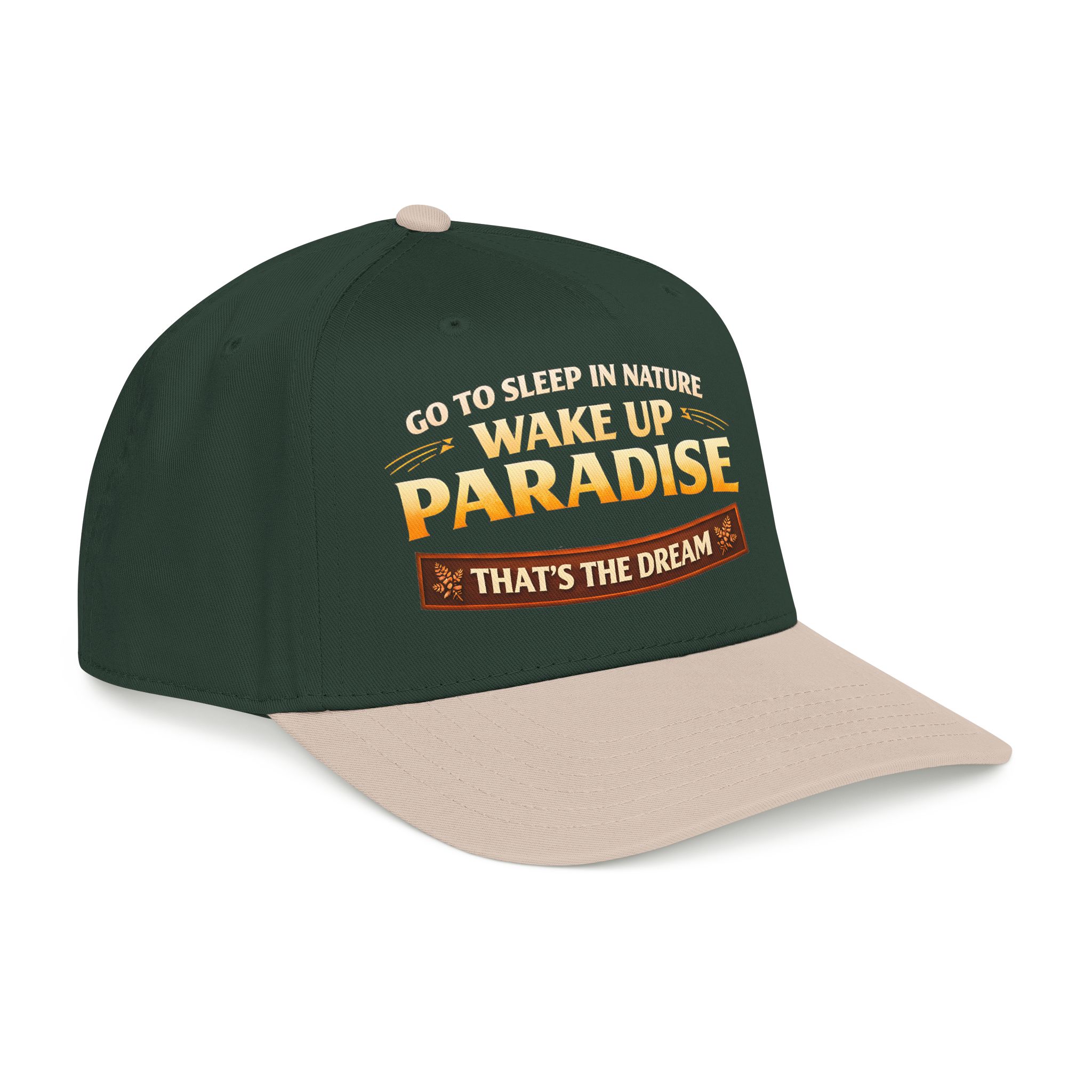 Baseball Cap - "Go sleep Nature-Wake Up Paradise" Design Scenic-Line