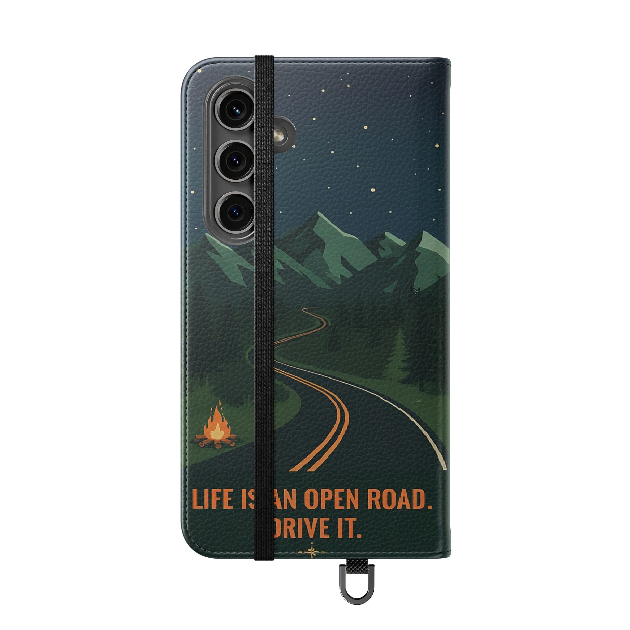 Flip Phone Case — "Roam More Worry Less - Life Is An Open Road" Phone Wallet