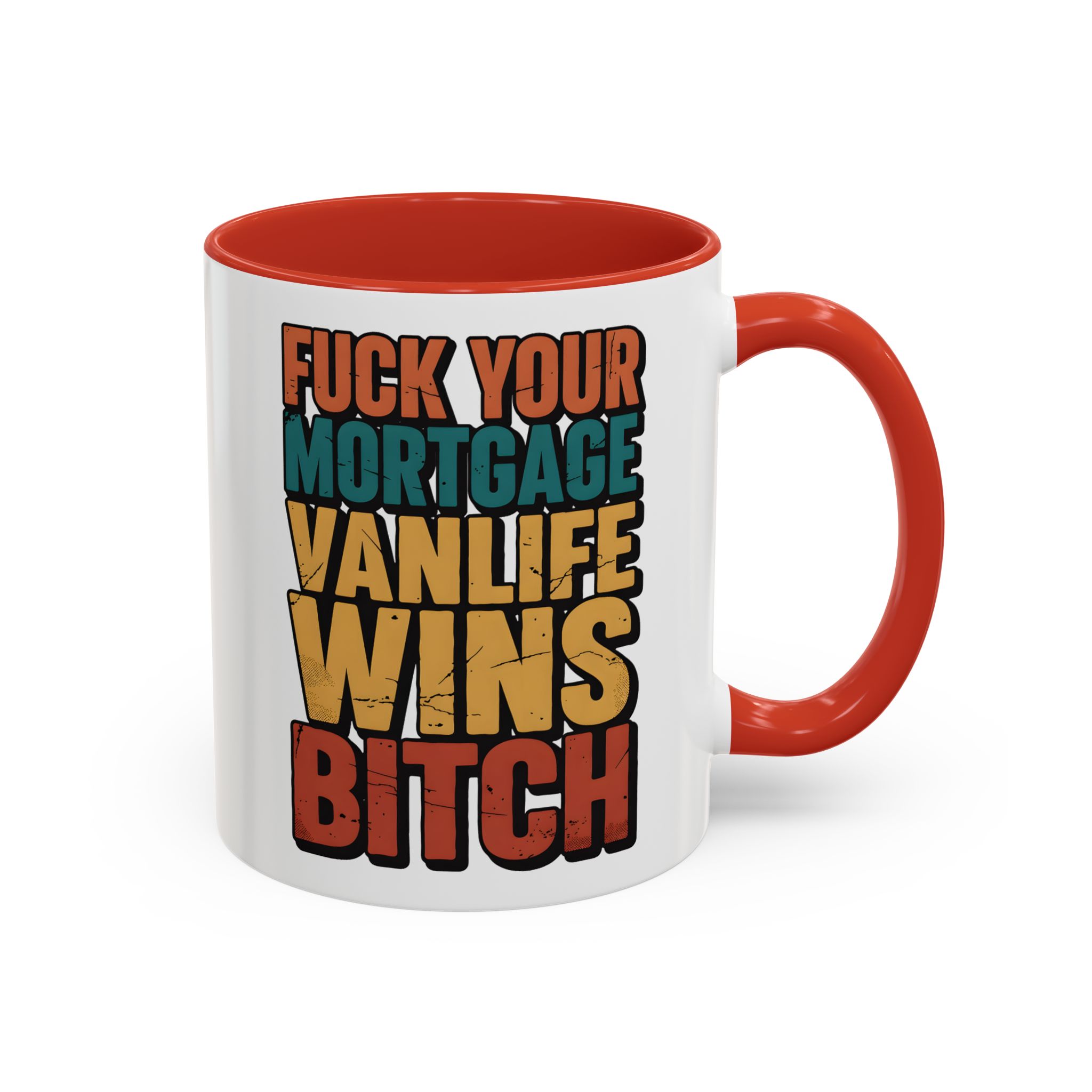 Accent Coffee Mug (11, 15oz) — "Fuck Your Mortgage" Design F**K-Line