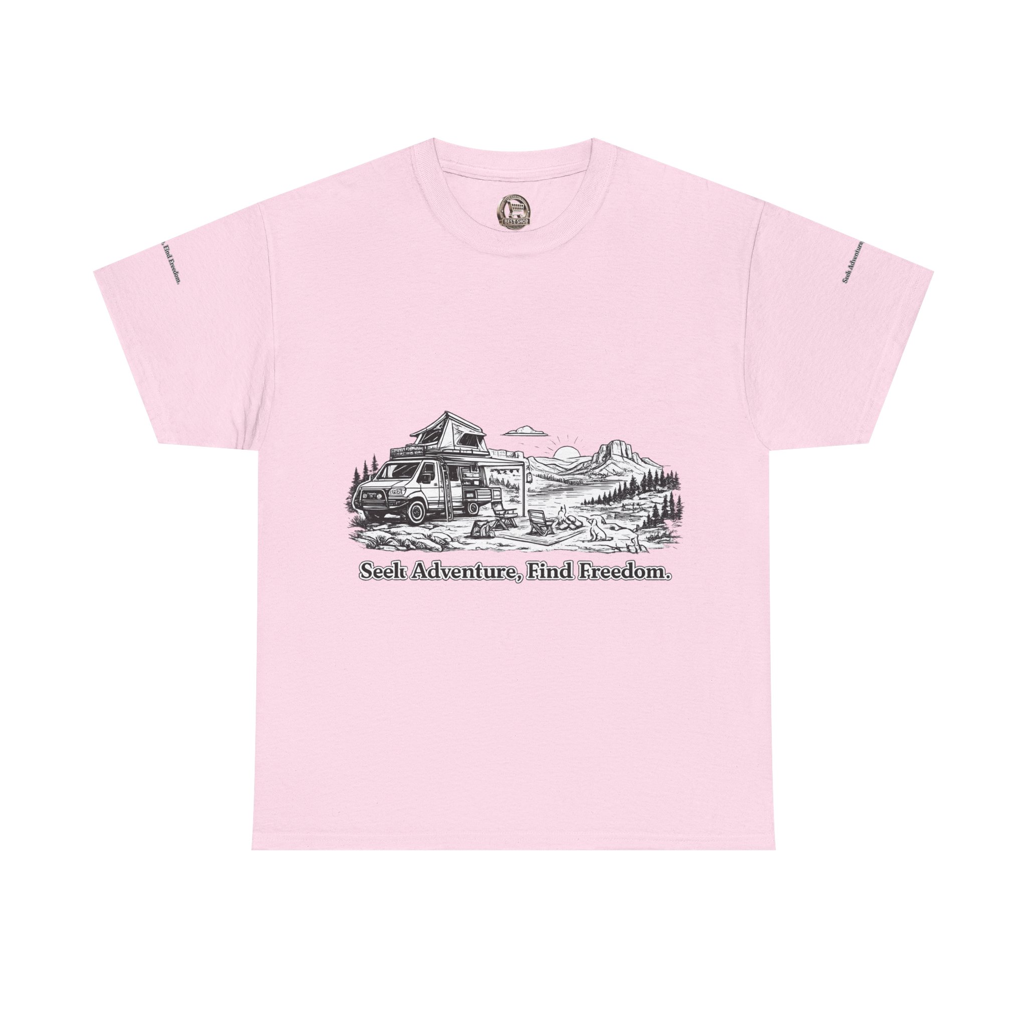 11866706778930330337_2048.jpeg Unisex Heavy Cotton Tee — "Seek Adventure, Find Freedom" Design Minimal-Line