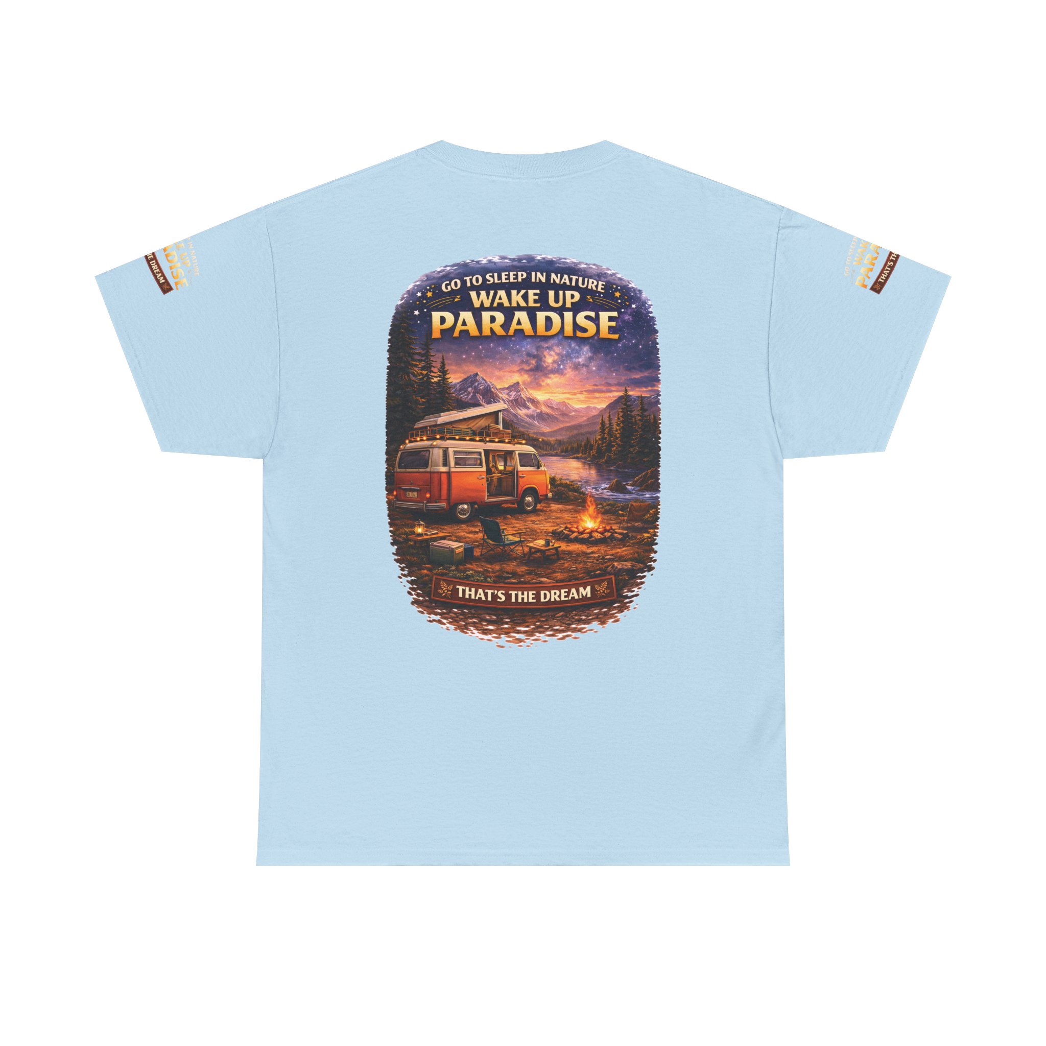 Unisex Heavy Cotton Tee — "Go Sleep In Nature" Design Scenic-Line