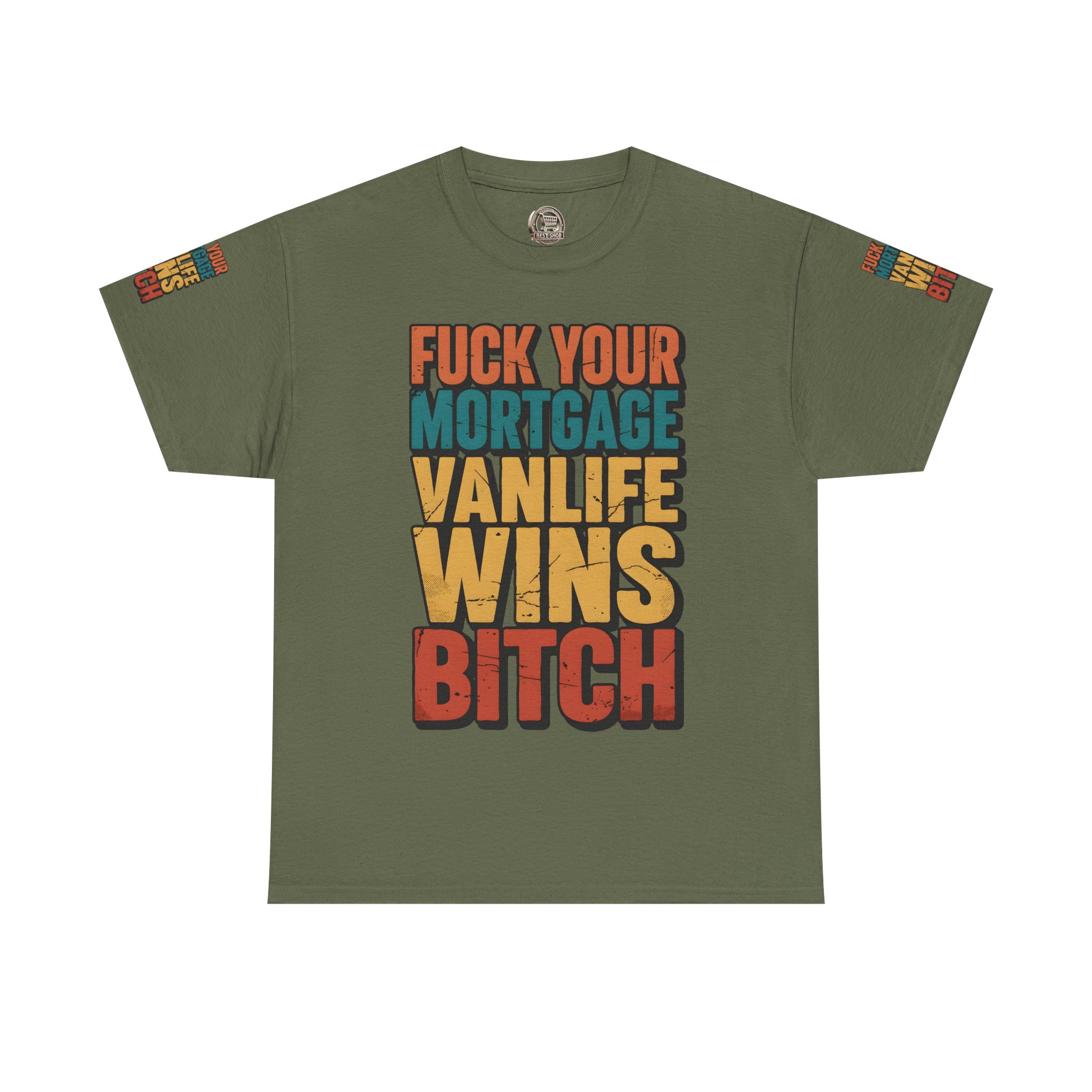 Unisex Heavy Cotton Tee — "Fuck Your Mortgage" Design F**K-Line