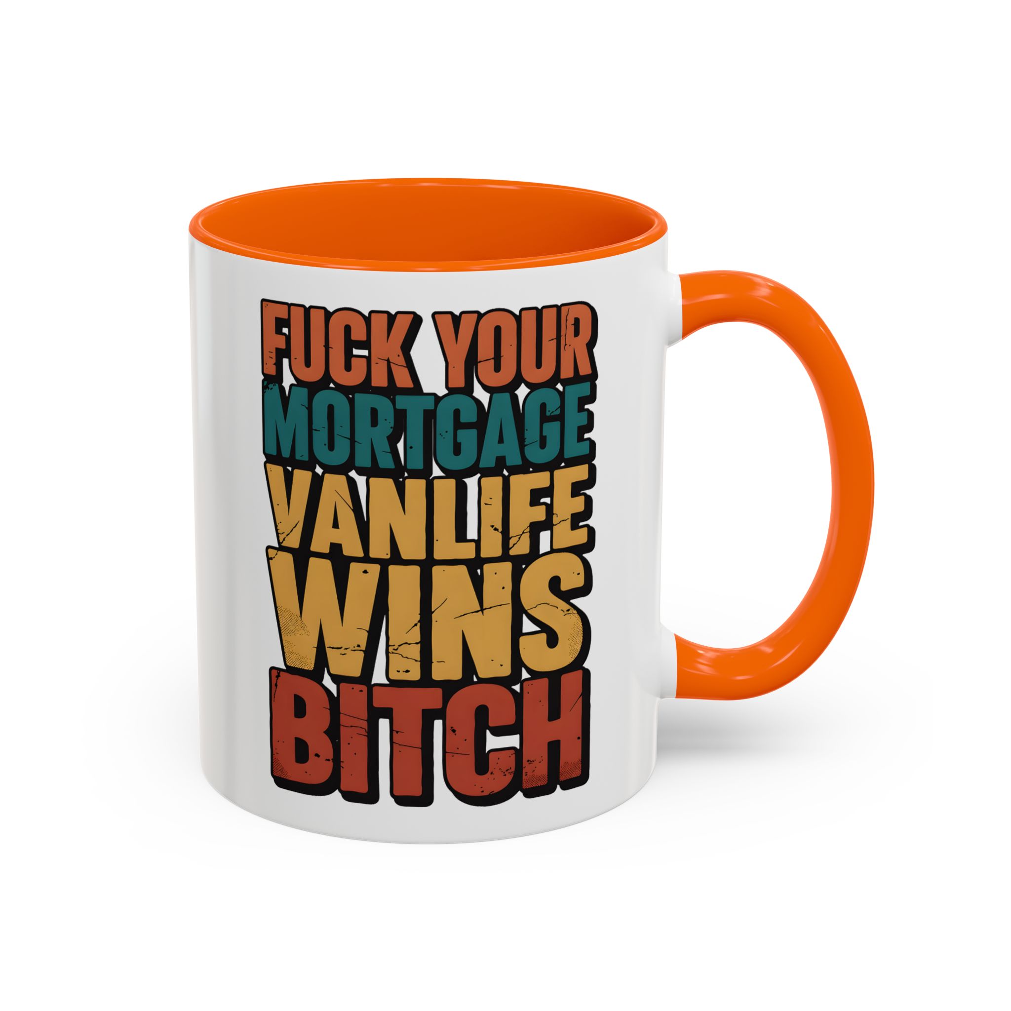 Accent Coffee Mug (11, 15oz) — "Fuck Your Mortgage" Design F**K-Line