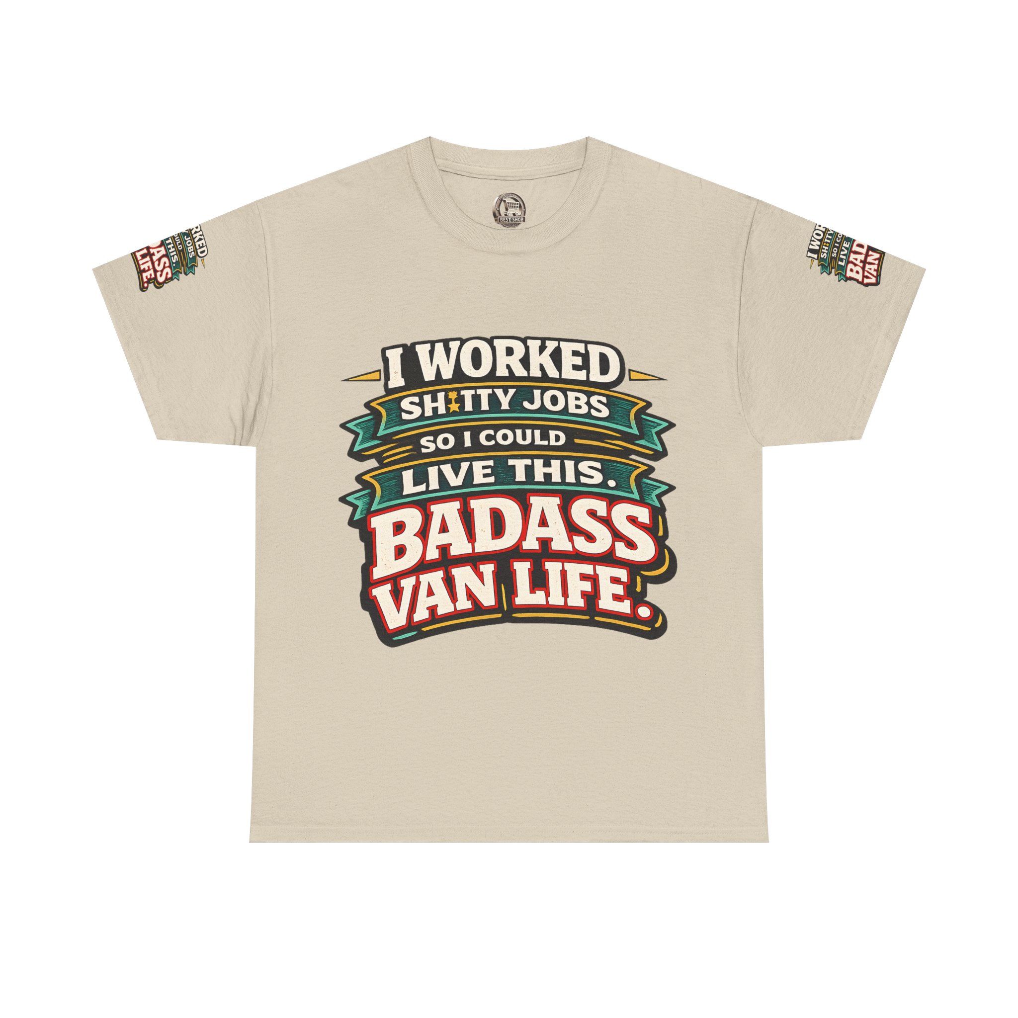 Unisex Heavy Cotton Tee — "I Worked Shitty Jobs" Design F**K-Line