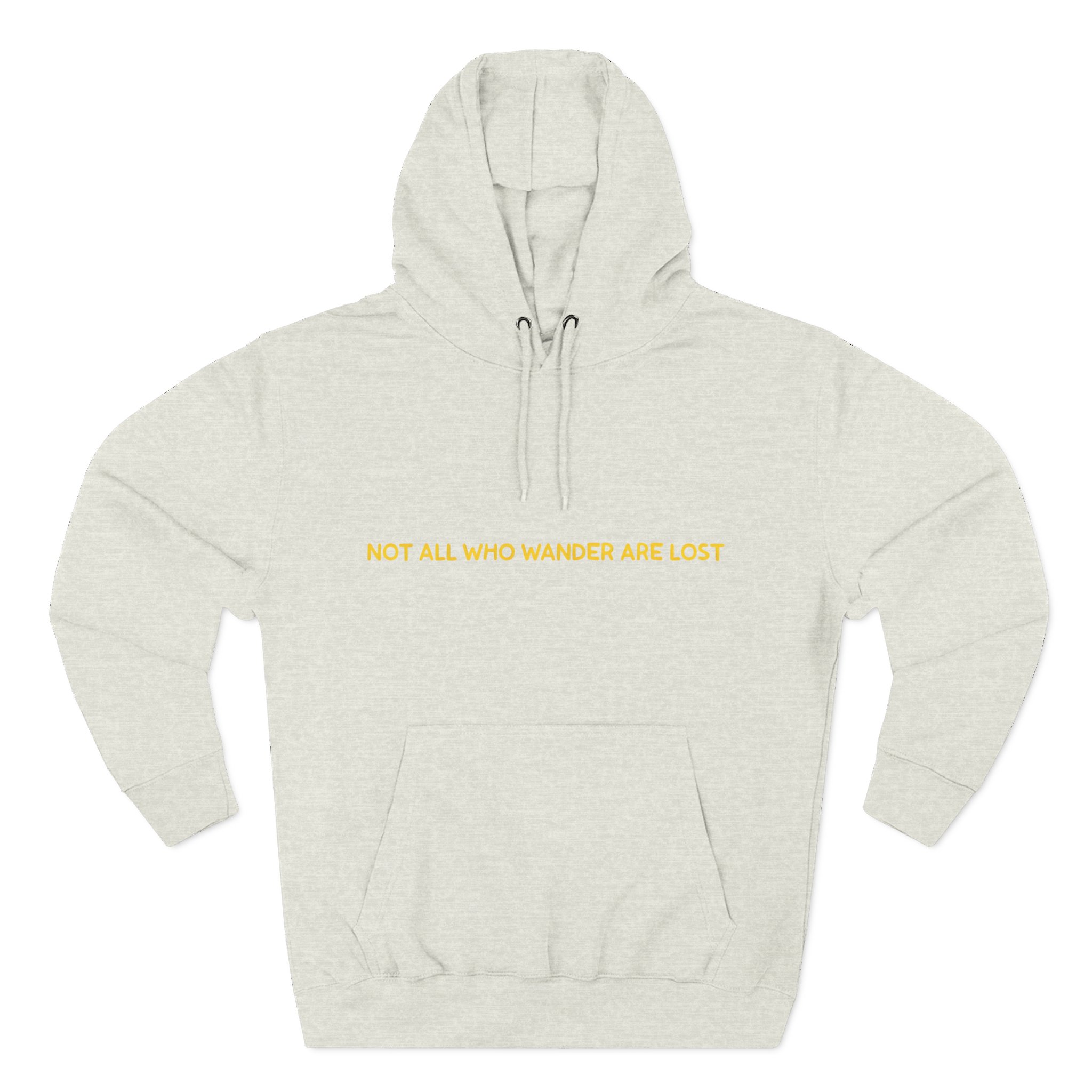 Three-Panel Fleece Hoodie - "Not All Who Wander Are Lost" Design Sitcom-Line