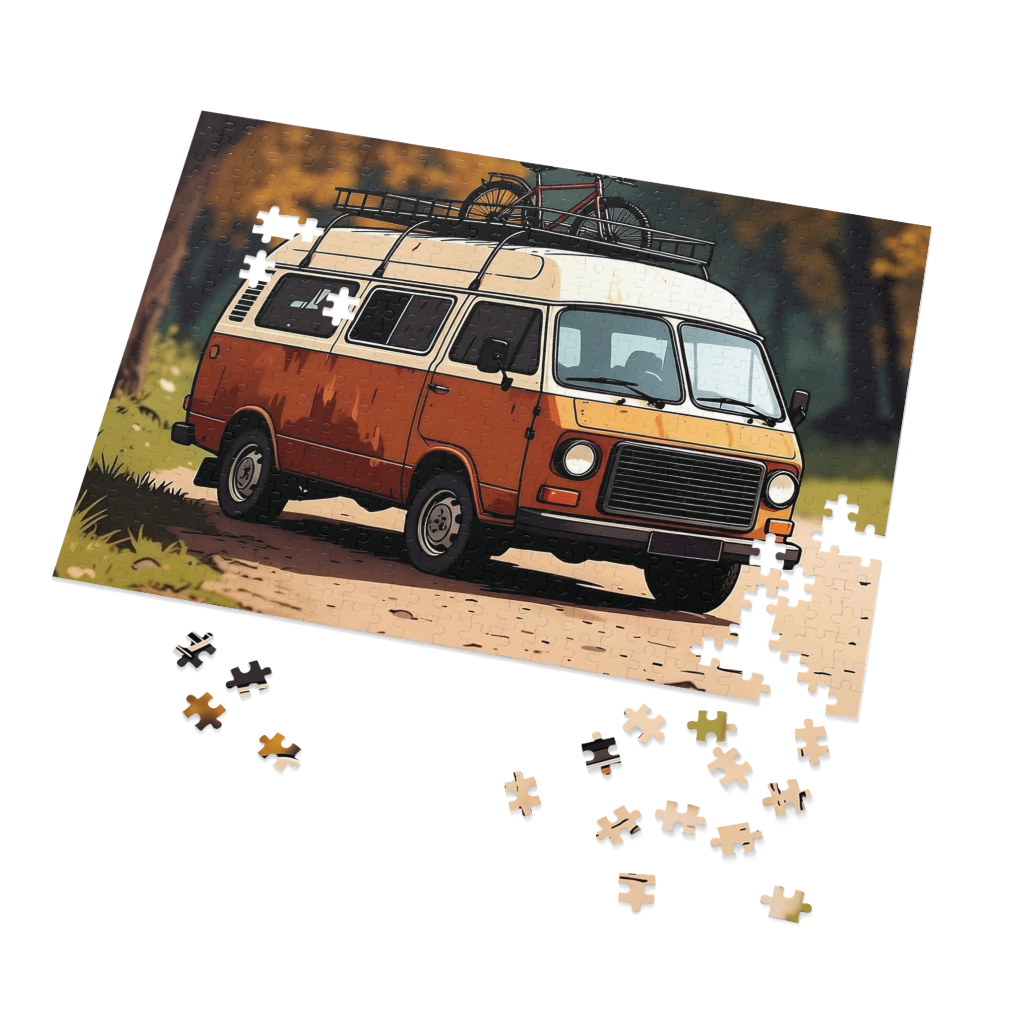 Jigsaw Puzzle with Tin — Scenic Road Trip Puzzle