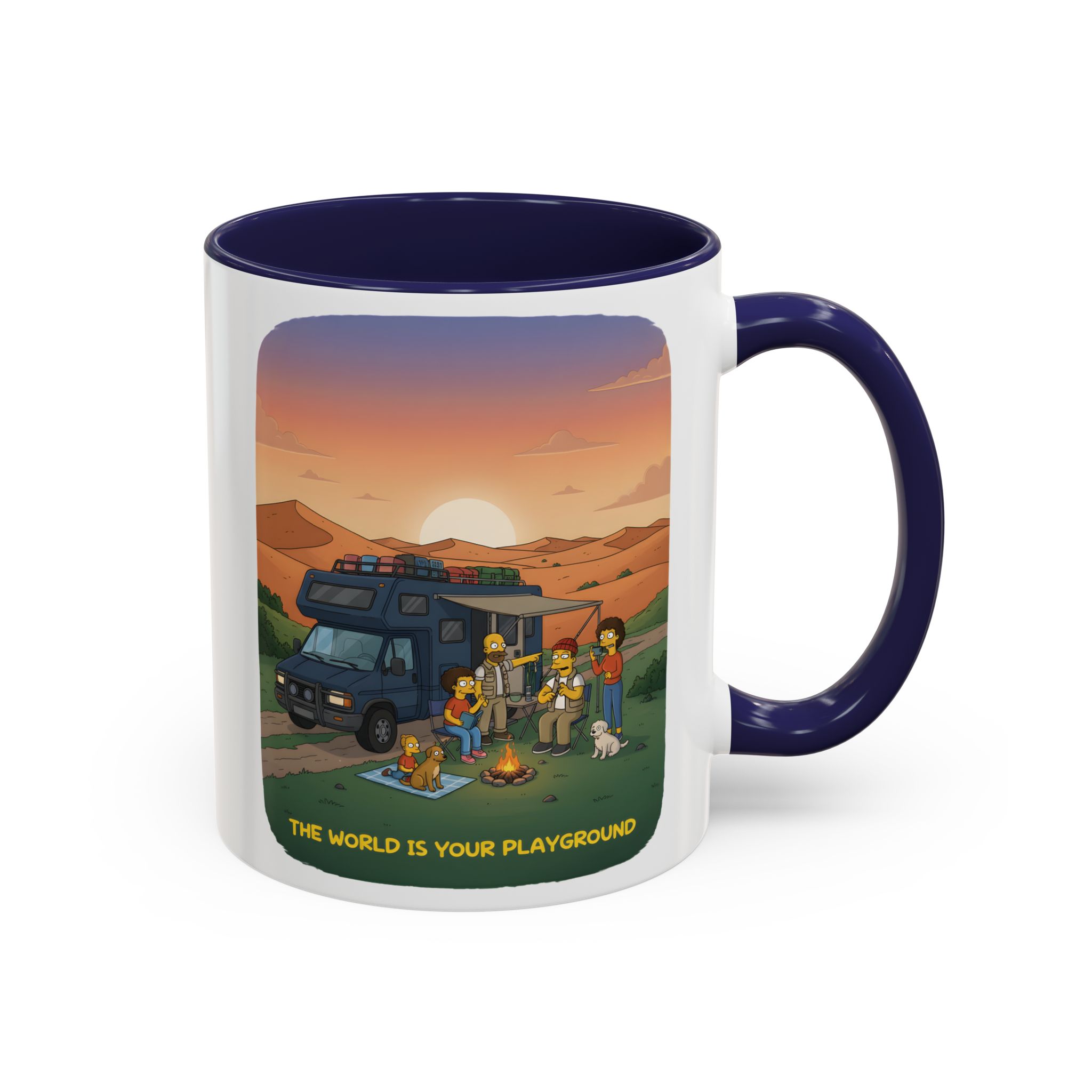 Accent Coffee Mug (11, 15oz) — "The World Is Your playground" Design Sitcom-Line