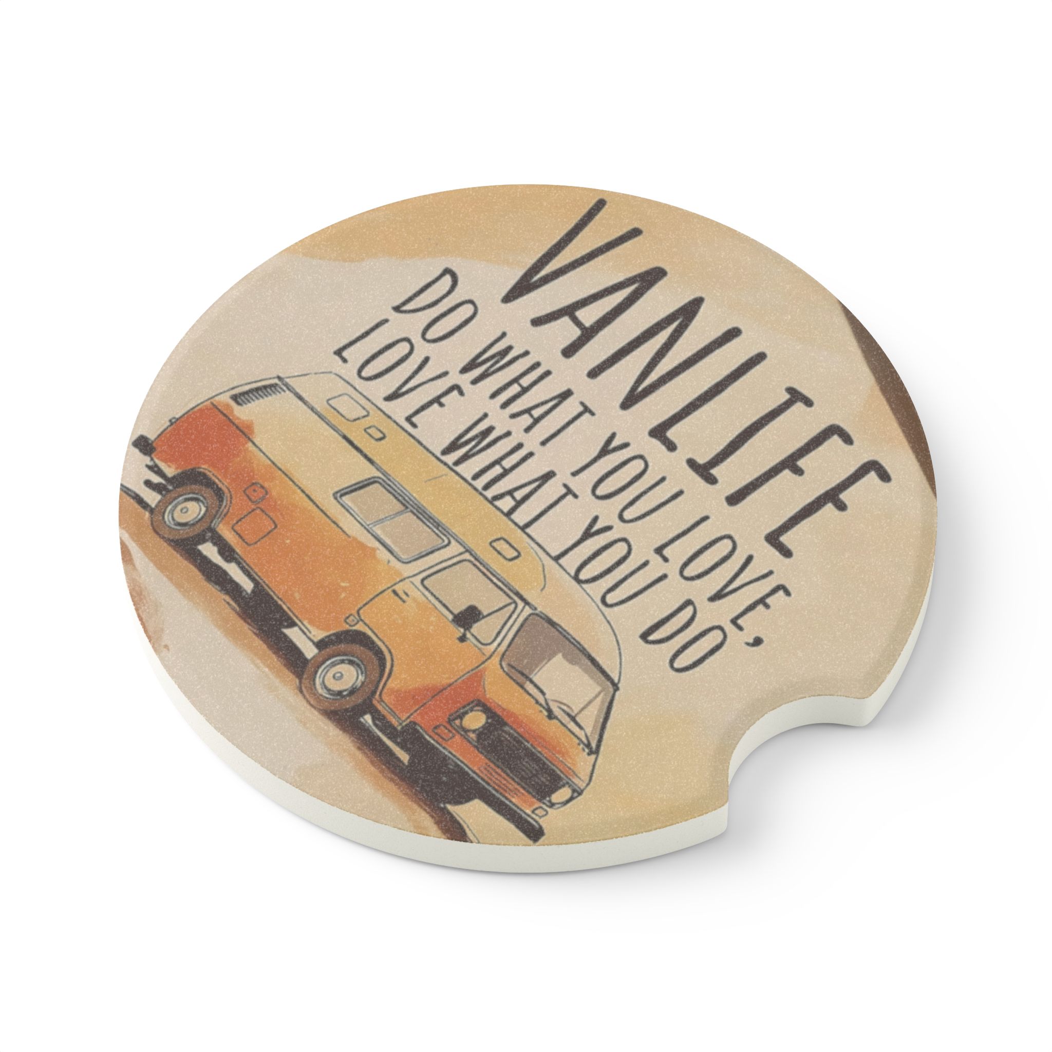 Soapstone Car Coaster — "Do What You Love" Camper Drink Holder