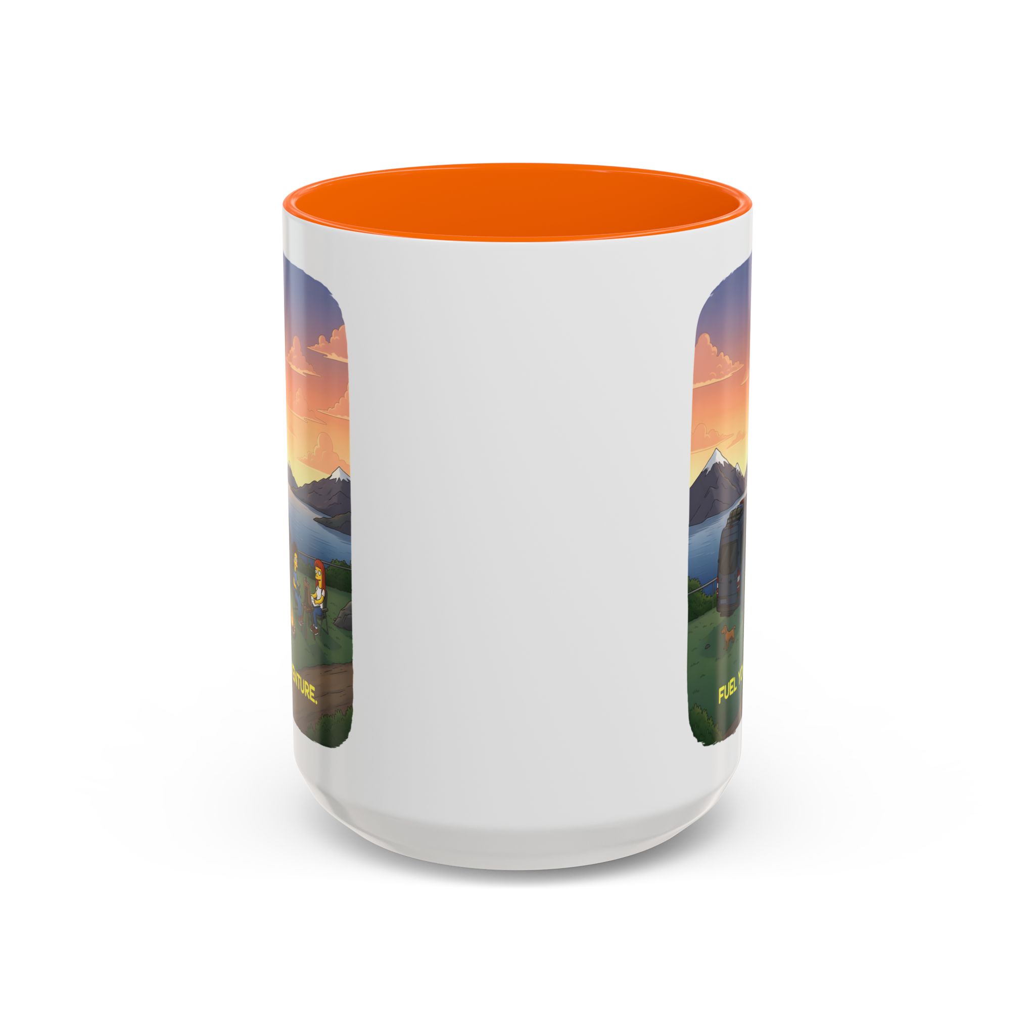 Accent Coffee Mug (11, 15oz) — "Fuel Your Adventure" Design Sitcom-Line