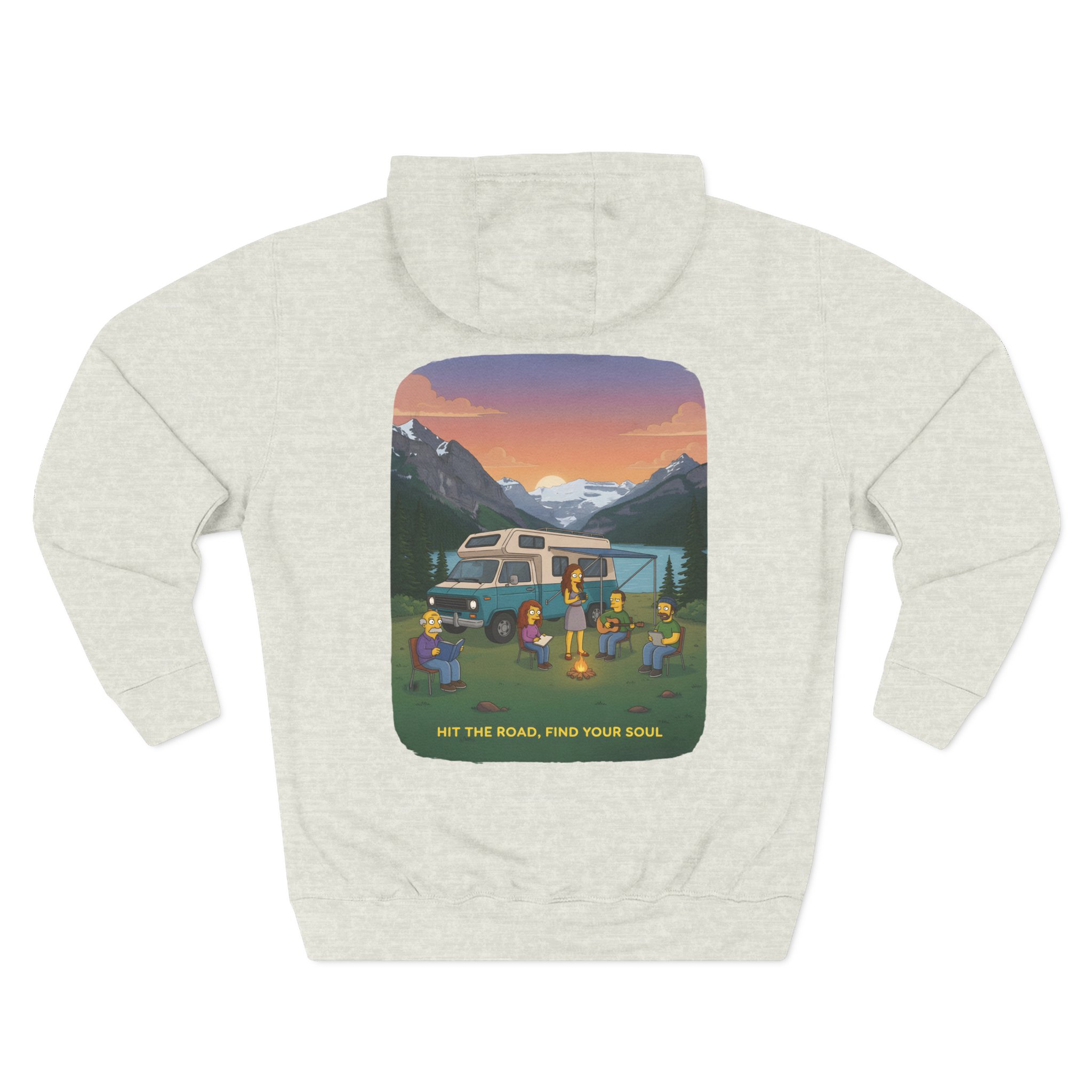 11908991884975151104_2048.jpeg Three-Panel Fleece Hoodie - "Hit The Road-Find Your Soul" Design Sitcom-Line