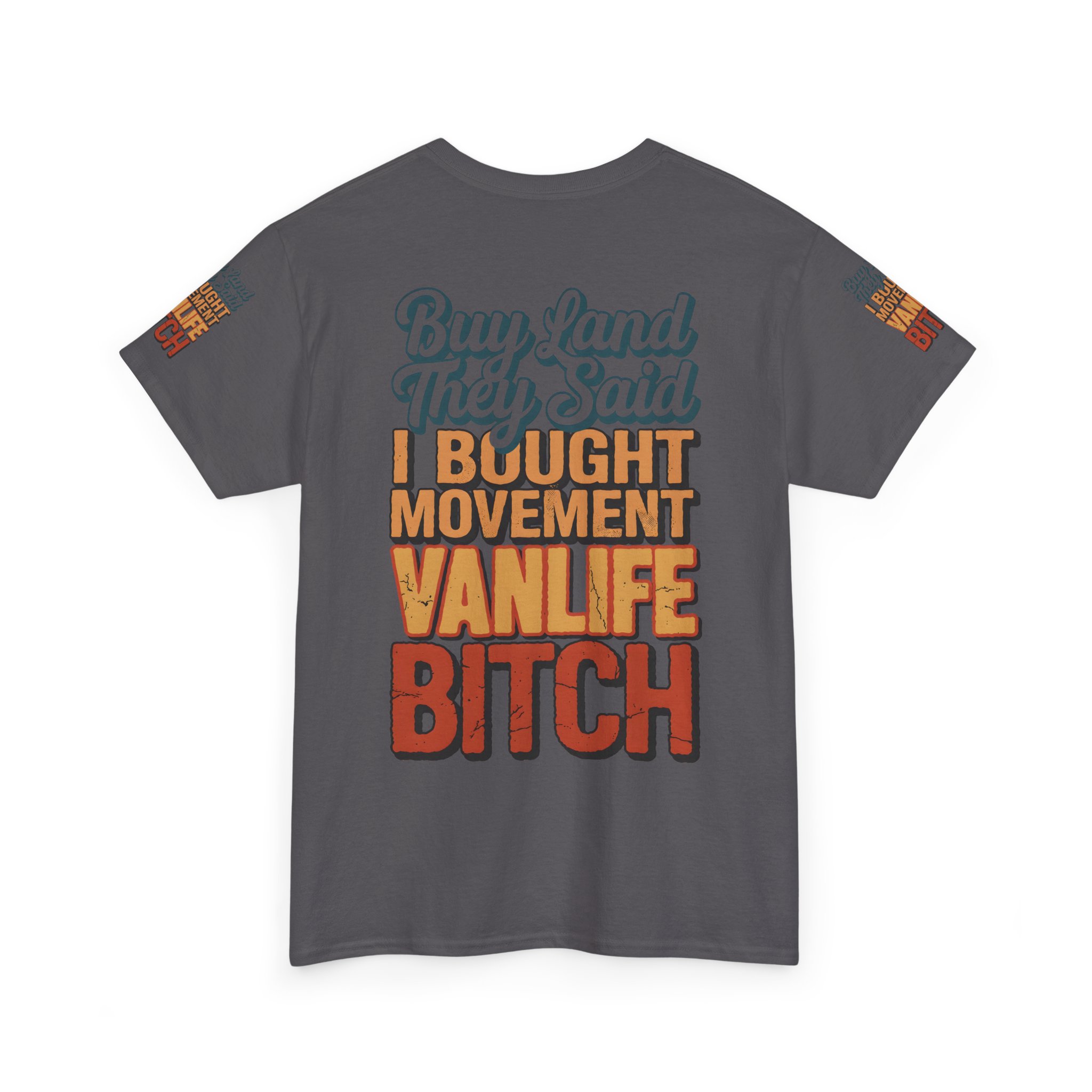 Unisex Heavy Cotton Tee — "Buy Land They Said" Design F**K-Line