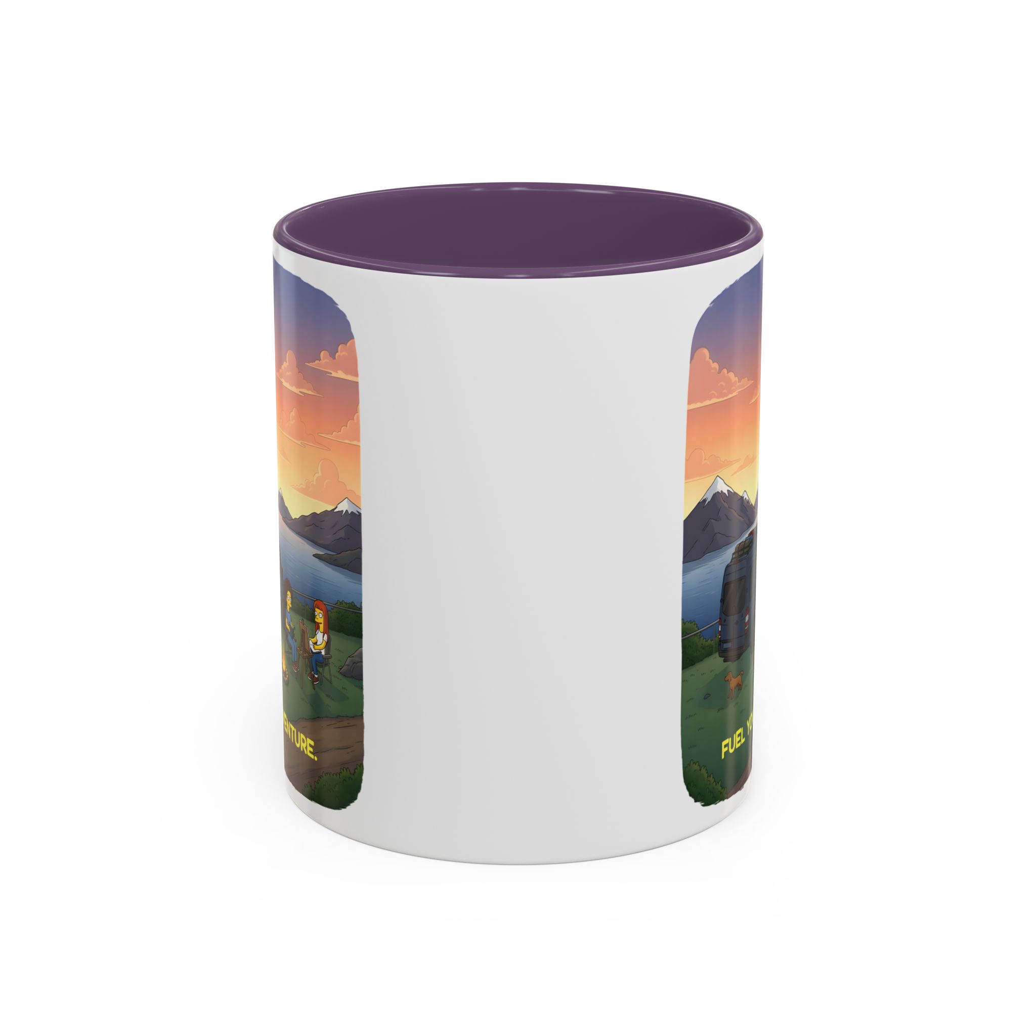 Accent Coffee Mug (11, 15oz) — "Fuel Your Adventure" Design Sitcom-Line