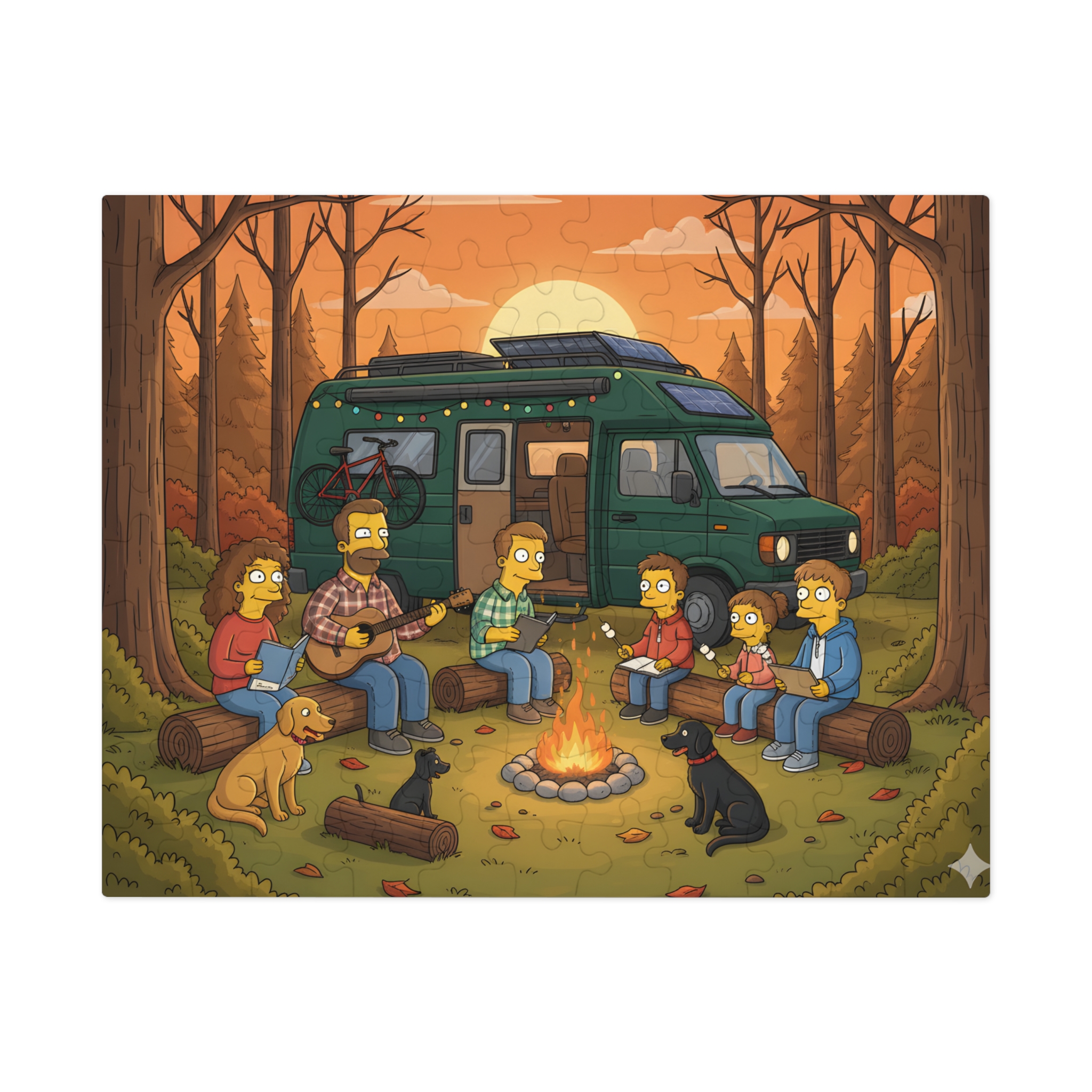 Jigsaw Puzzle with Tin — Scenic Camper Van Campfire