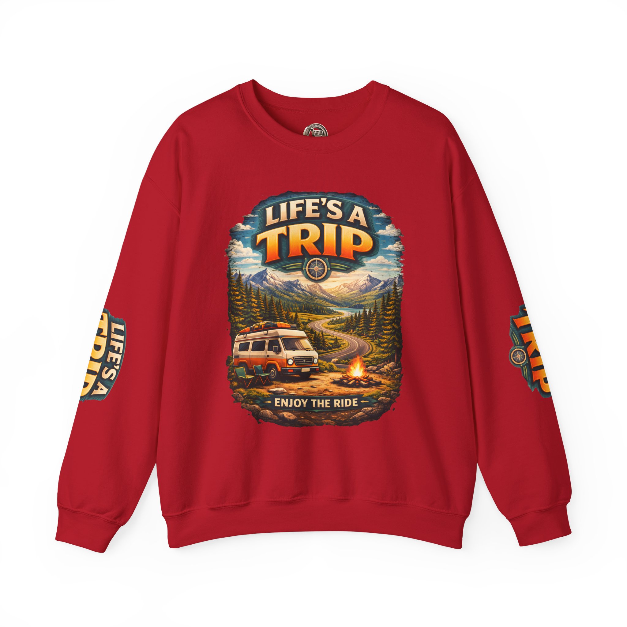 Unisex Heavy Blend™ Crewneck Sweatshirt — "Life s A Trip" Design Scenic-Line