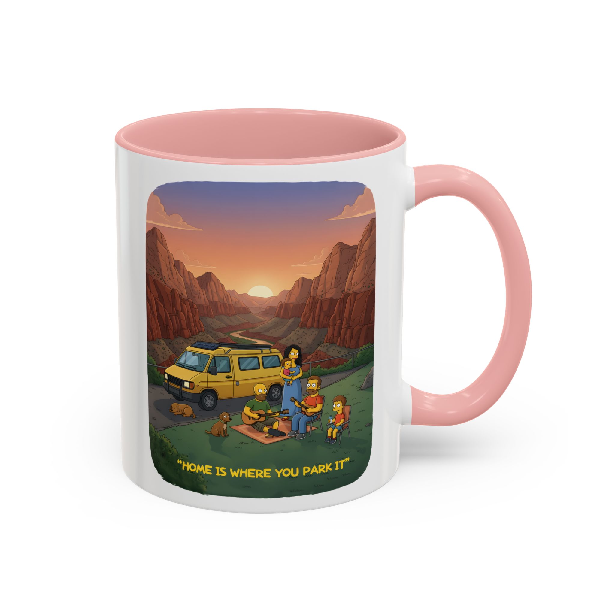 Accent Coffee Mug (11, 15oz) — "Home Is Where You Park It" Design Sitcom-Line