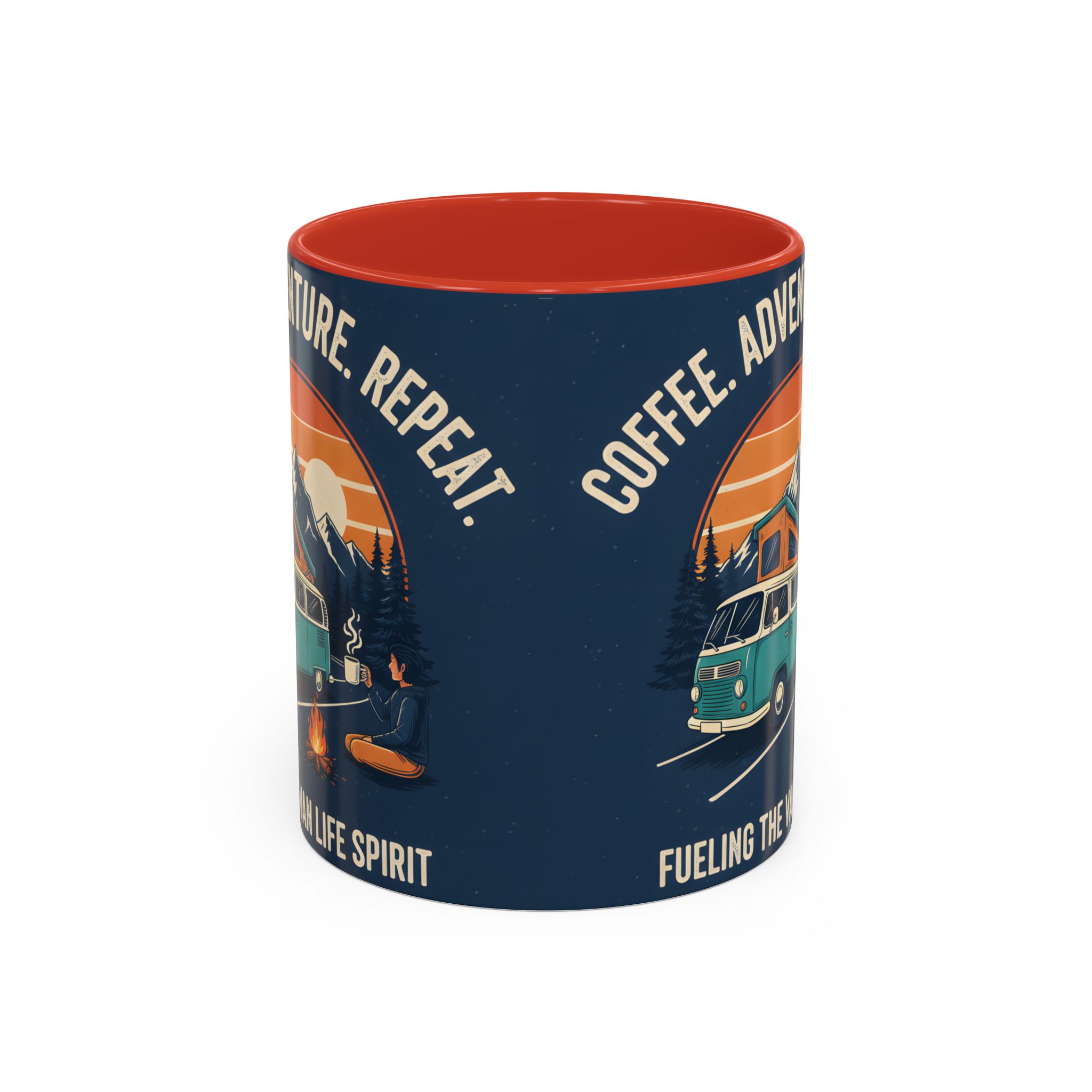 Accent Coffee Mug (11, 15oz) - "Coffee. Adventure. Repeat."