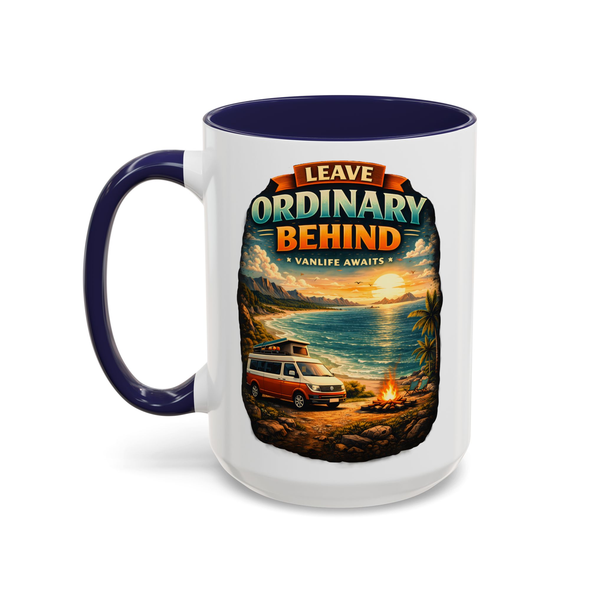 Accent Coffee Mug (11, 15oz) — "Leave Ordinary Behind" Design Scenic-Line