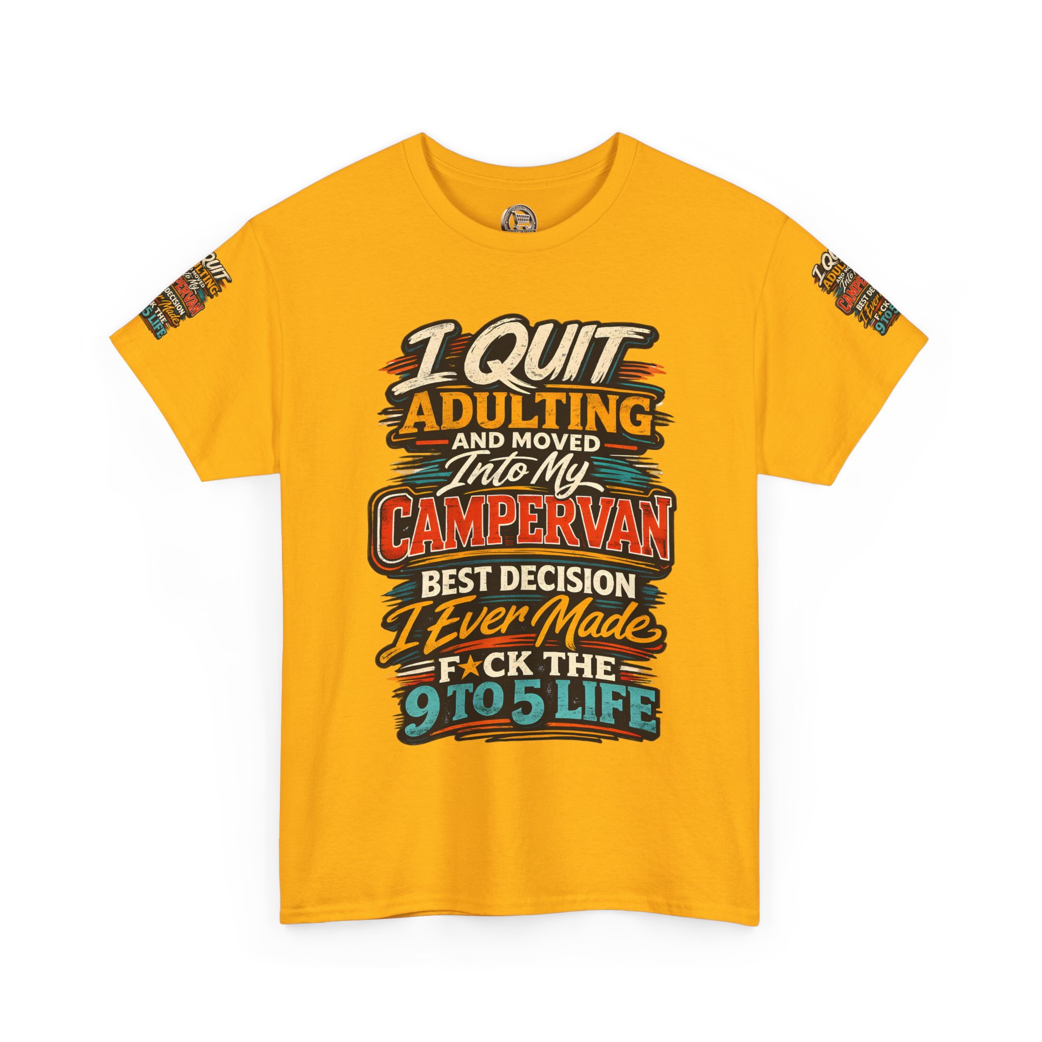 Unisex Heavy Cotton Tee — "I Quit Adulting" Design F**K-Line