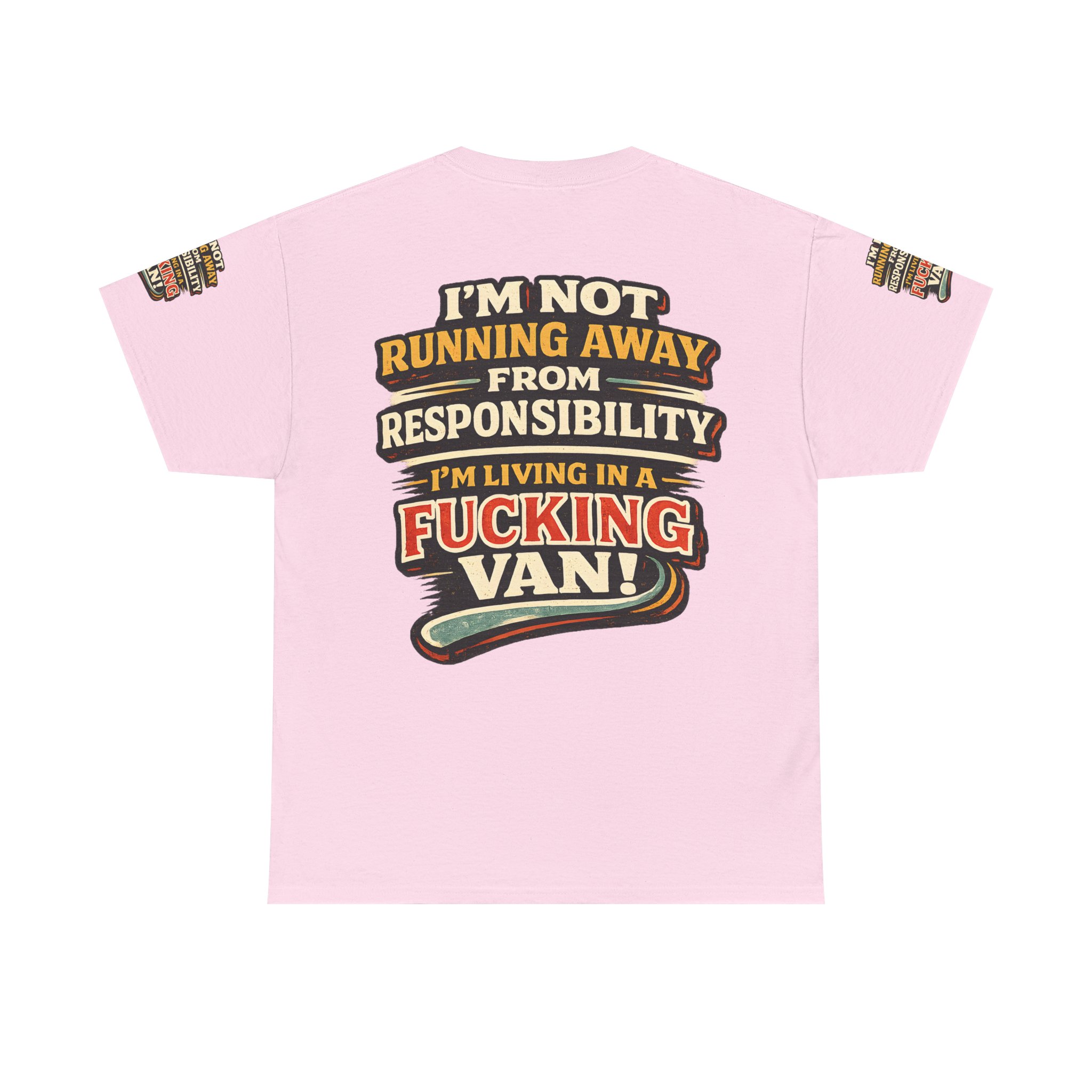 Unisex Heavy Cotton Tee — "I`m Not running Away" Design F**K-Line